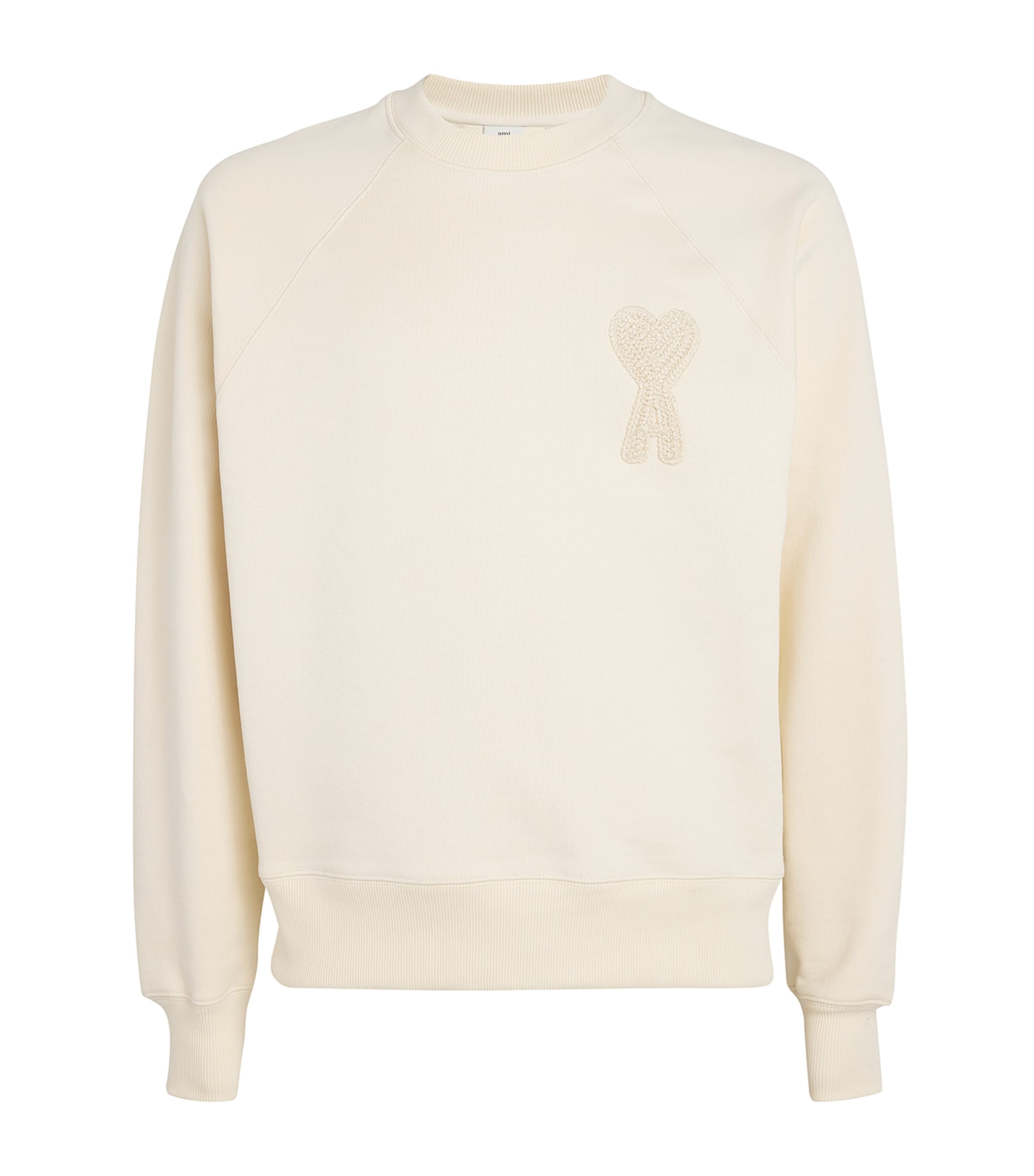 Shop Ami Alexandre Mattiussi Cotton Ami De Coeur Sweatshirt In Ivory