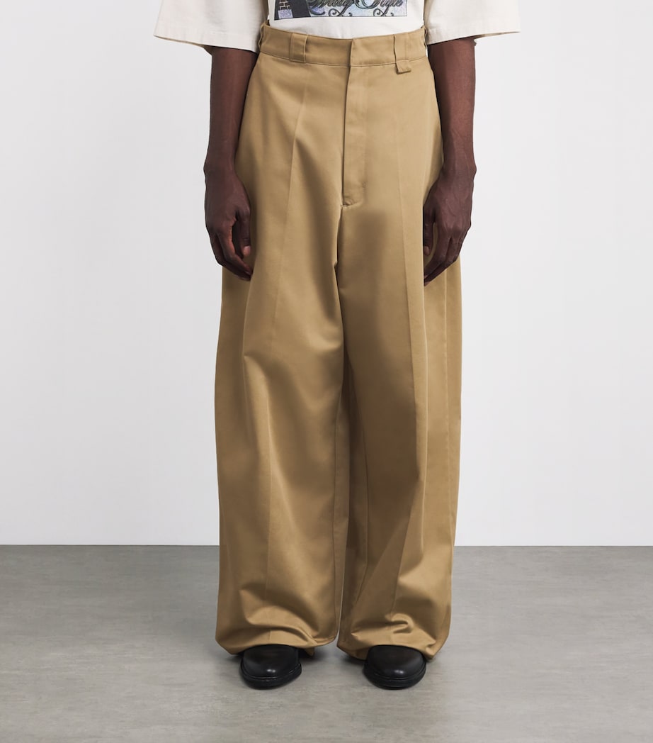 Twill Wide-Leg Chinos KHAKI Image 3