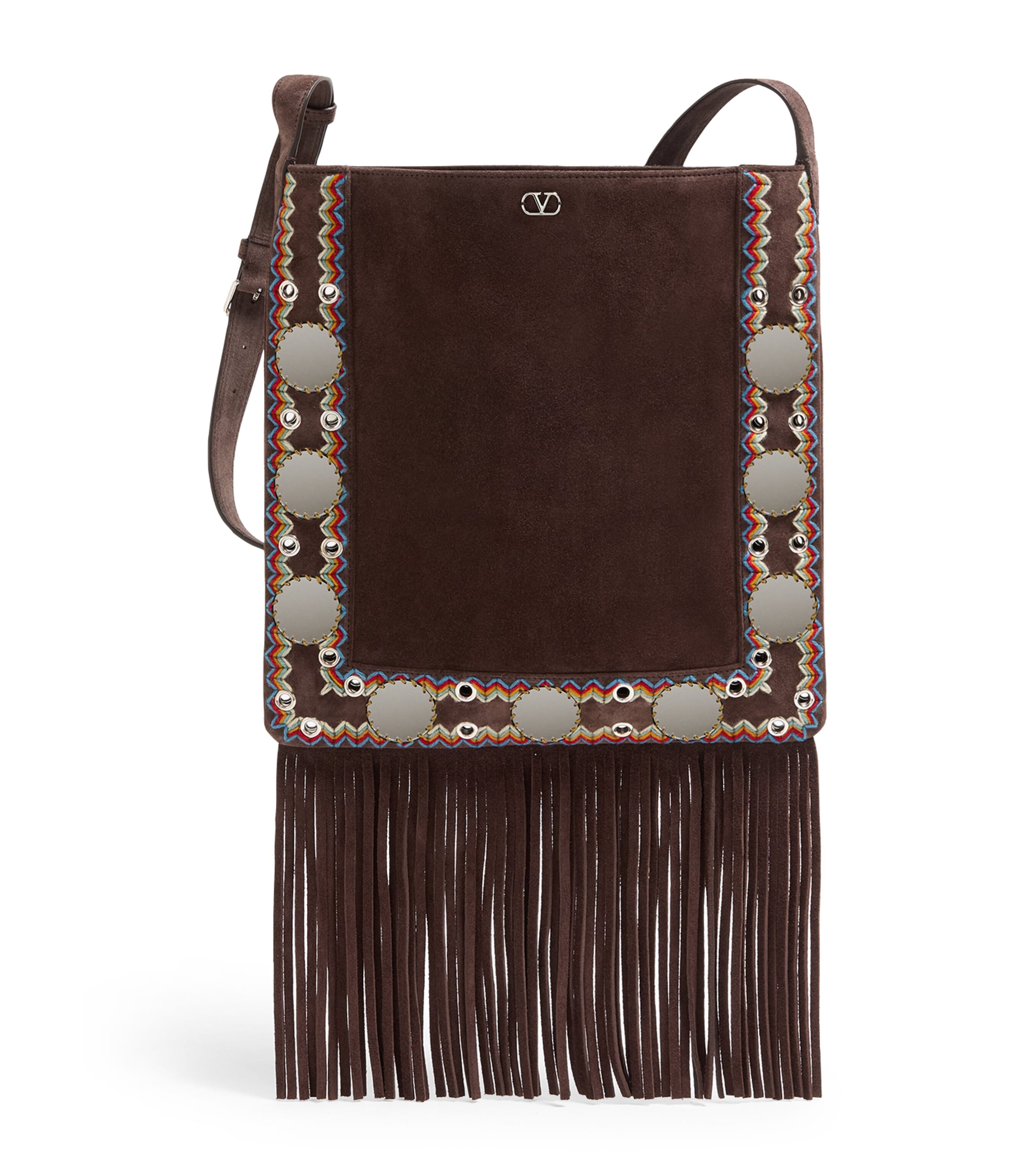 Valentino Garavani Suede Embellished Nellcôte Shoulder Bag