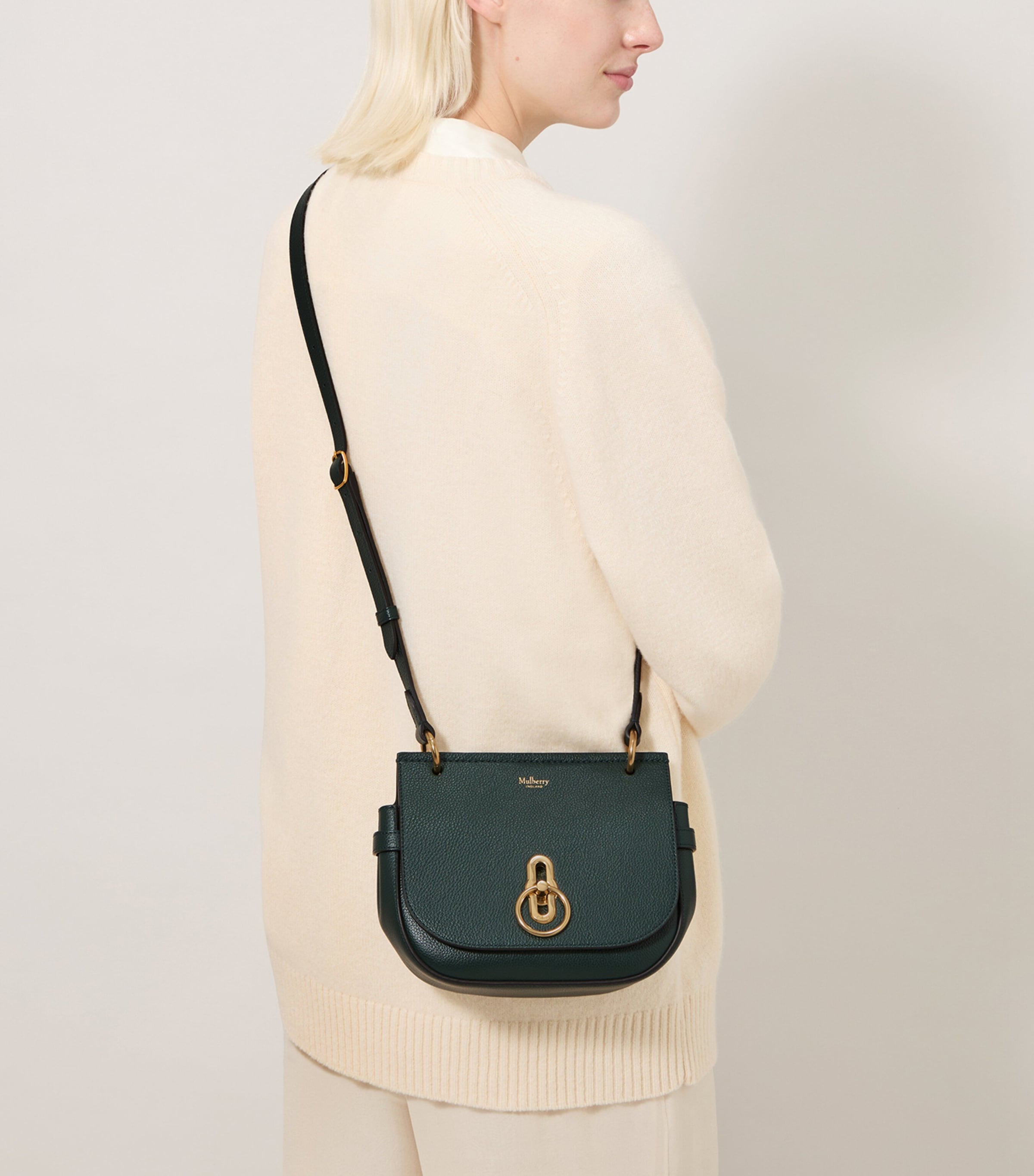Mulberry Small Leather Amberley Cross-Body Bag Mulberry Green Image 2