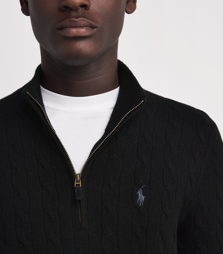 Wool-Cashmere Quarter-Zip Sweater BLACK Image 6