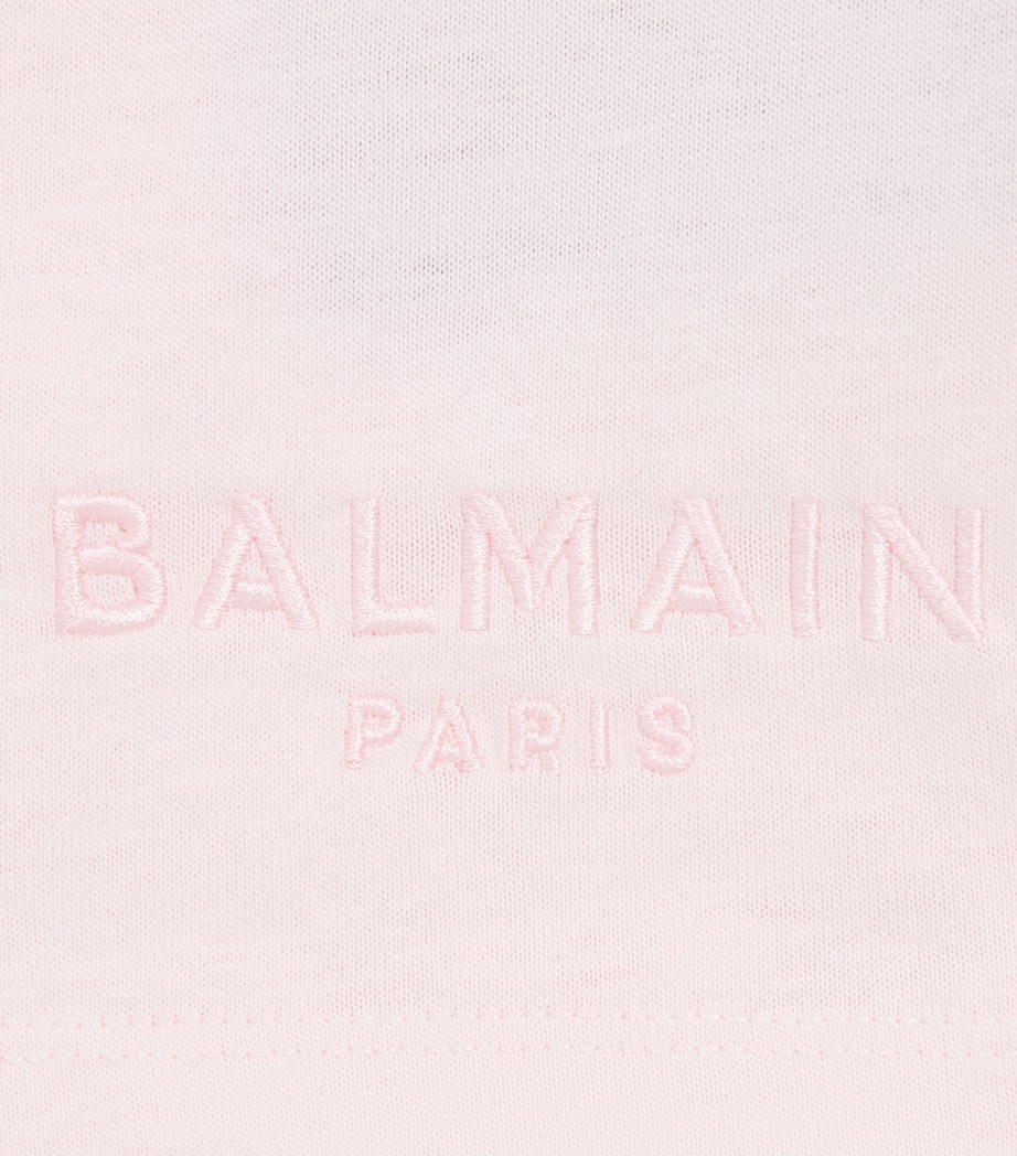 Balmain Kids Pleat-Detail T-Shirt (6-14 Years) Rosa/oro Image 3