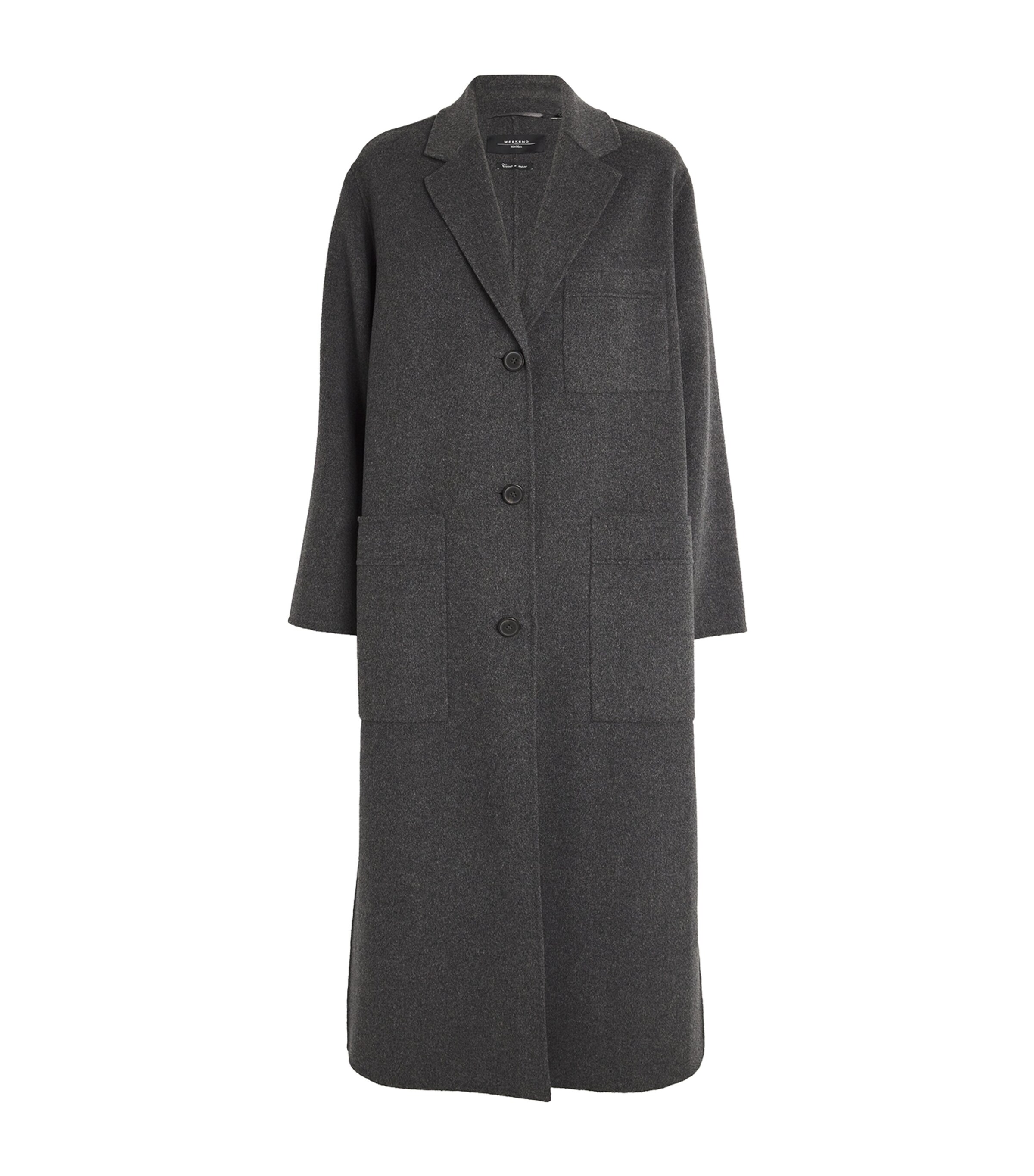 Weekend Max Mara Womens Wool-Blend Overcoat Dark Grey Image 1