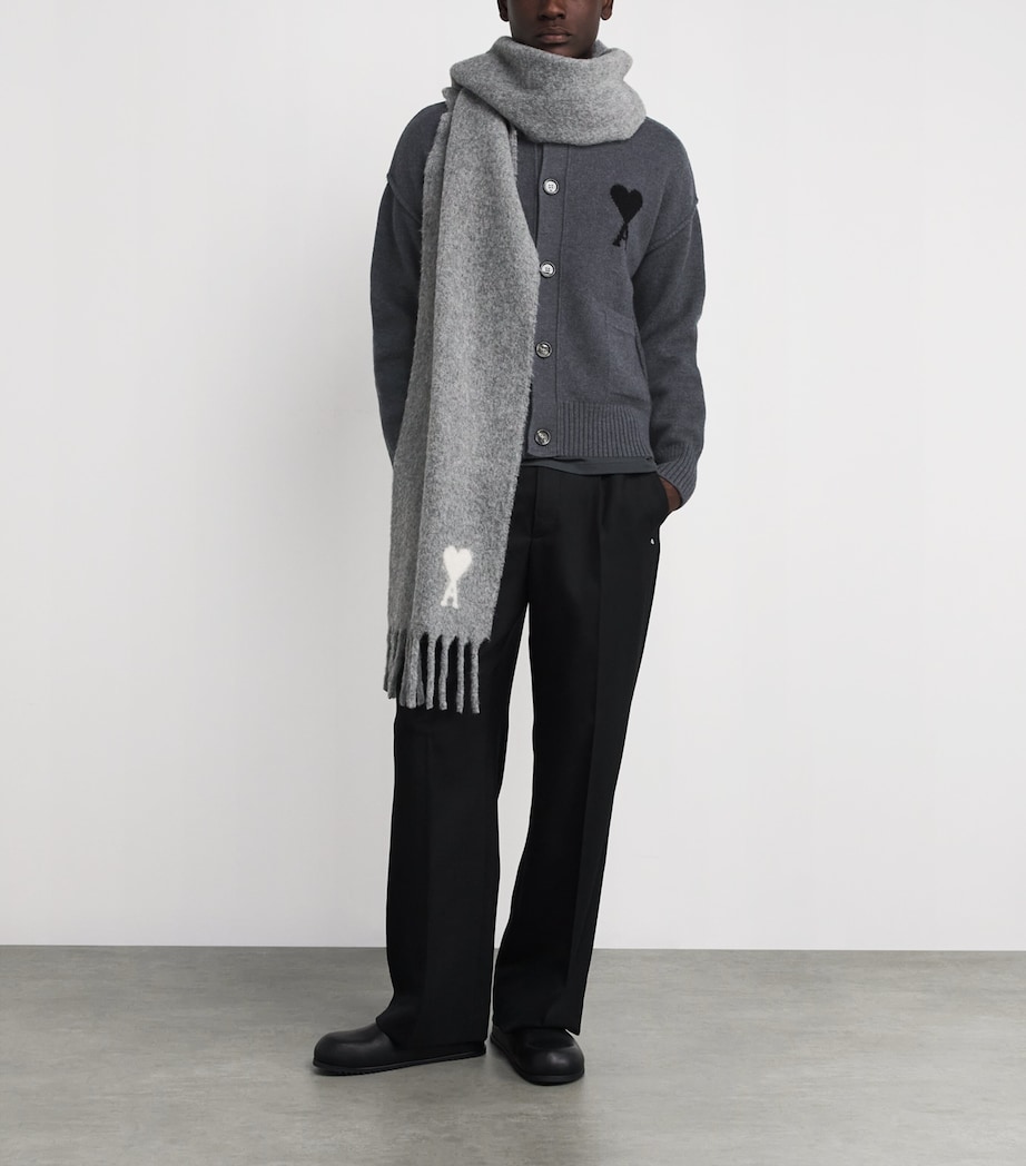 Virgin Wool Ami de Coeur Cardigan 0504 - GRIS CHINE/ NOIR Image 2