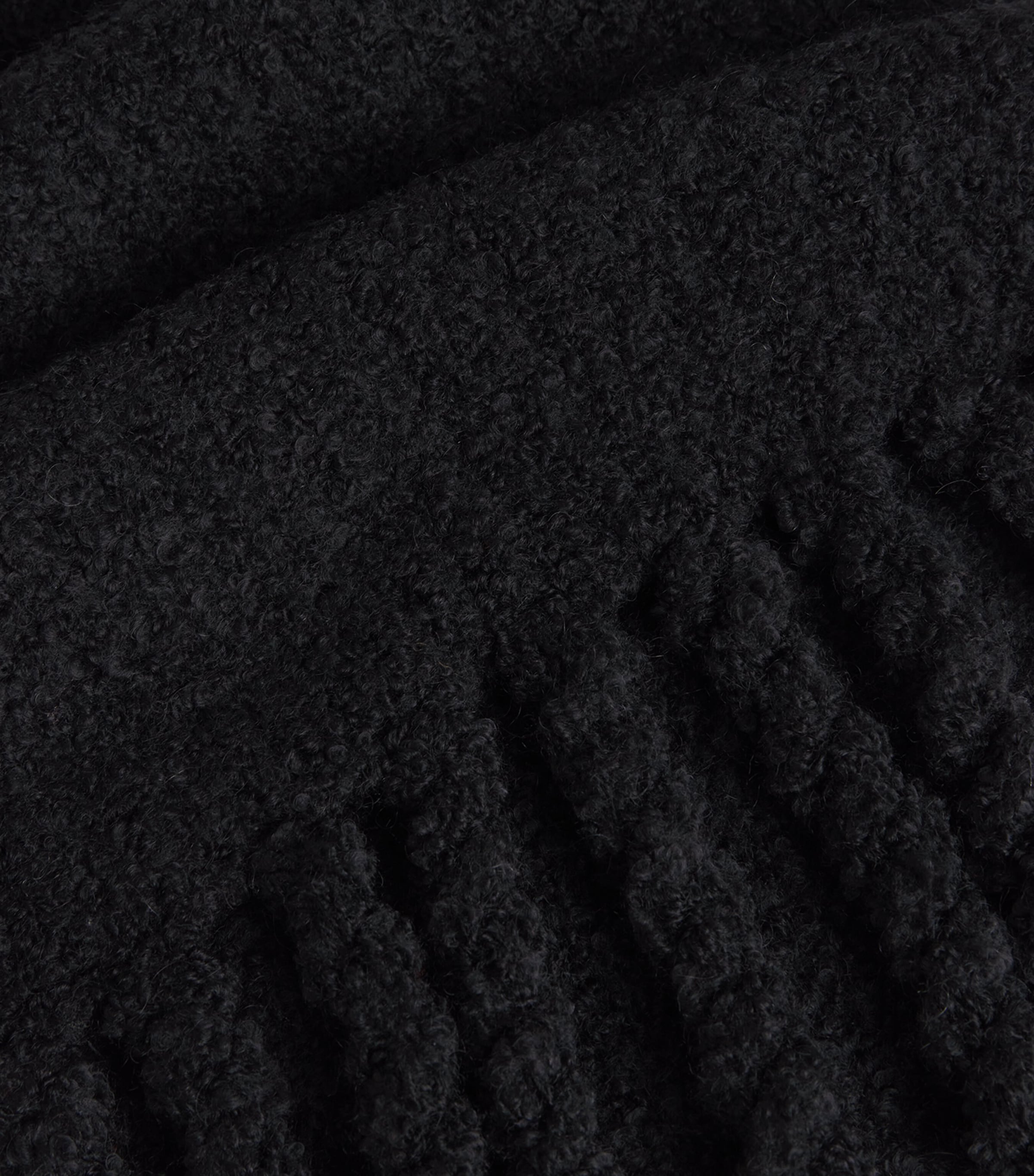 Bouclé Knit Scarf BLACK Image 5