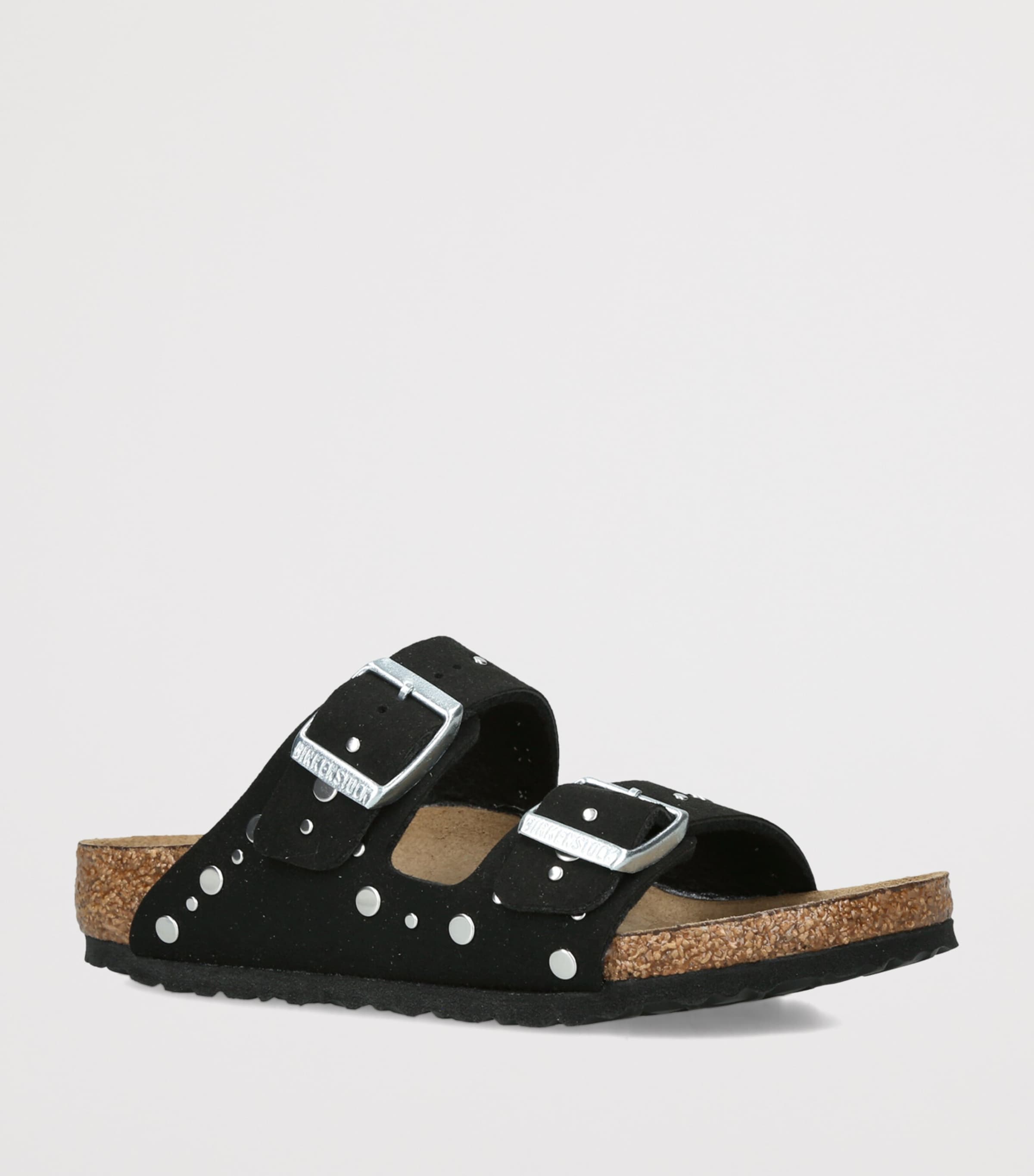 Birkenstock Suede Arizona Rivet-Detail Sandals Black Image 3