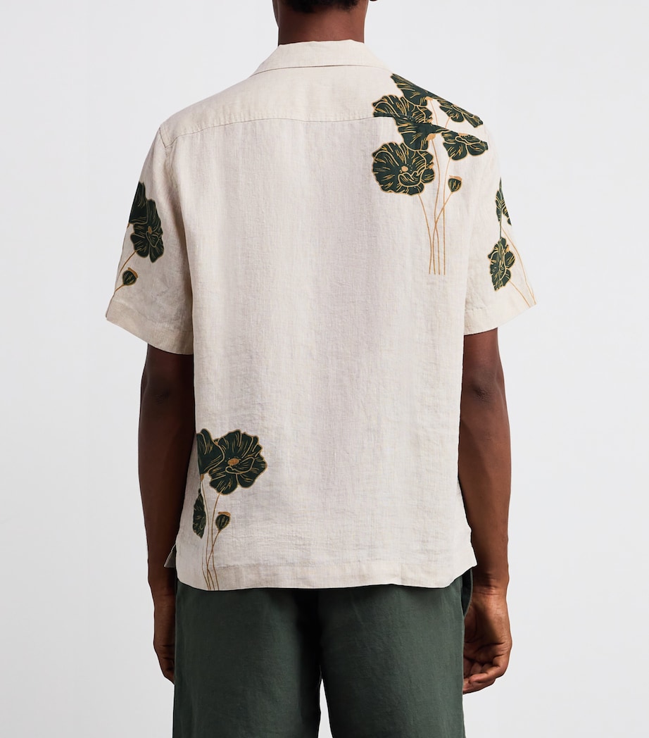 Linen Floral Roberto Shirt 884 ECRU EVERGREEN Image 4