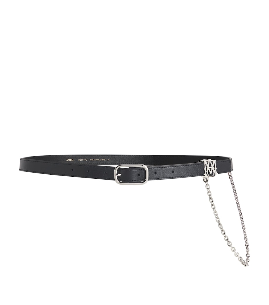 AMIRI Leather Chain Belt Black Nickel Image 1