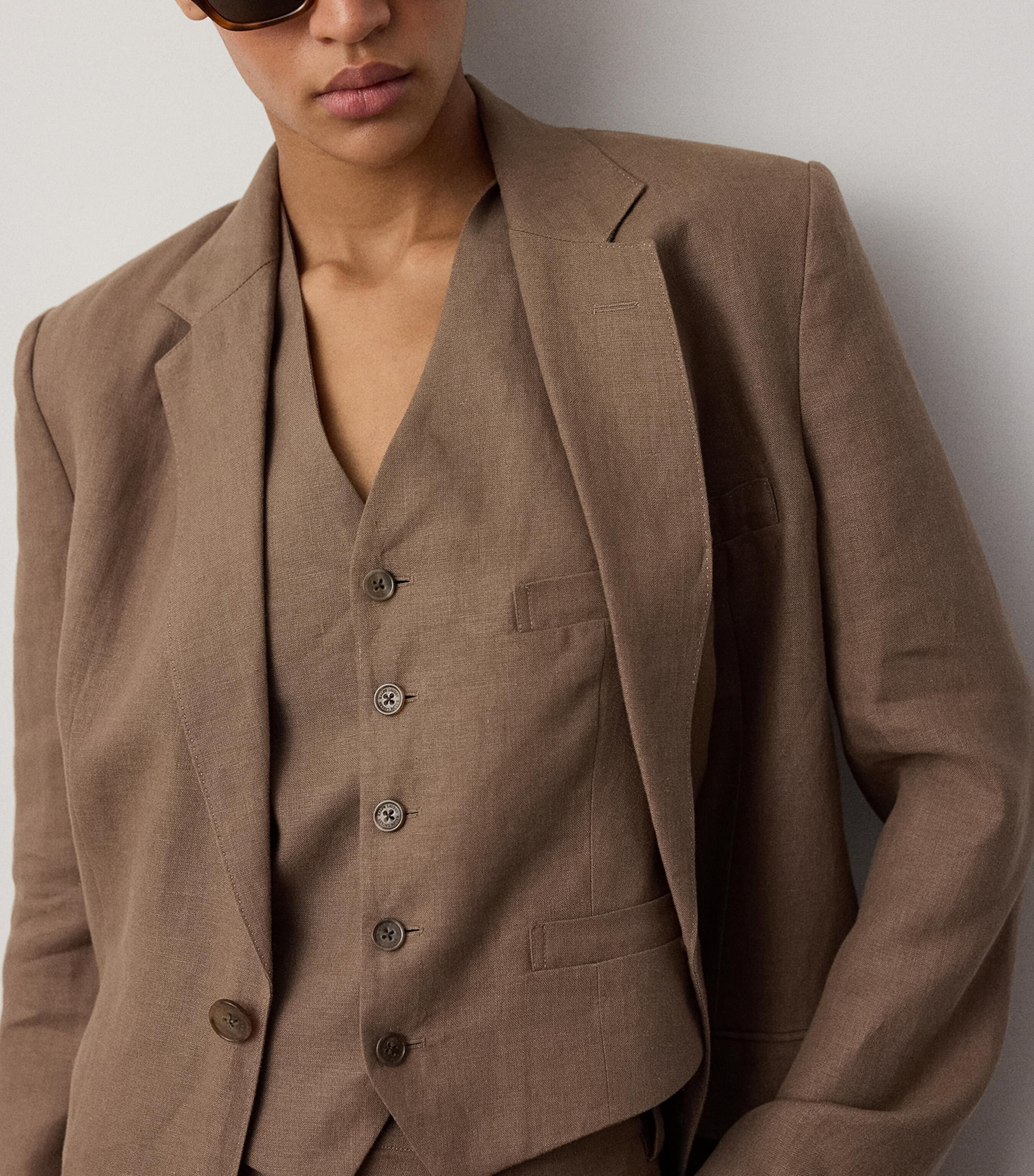 Ralph Lauren Collection Womens Linen Marcy Jacket Portobello Image 5