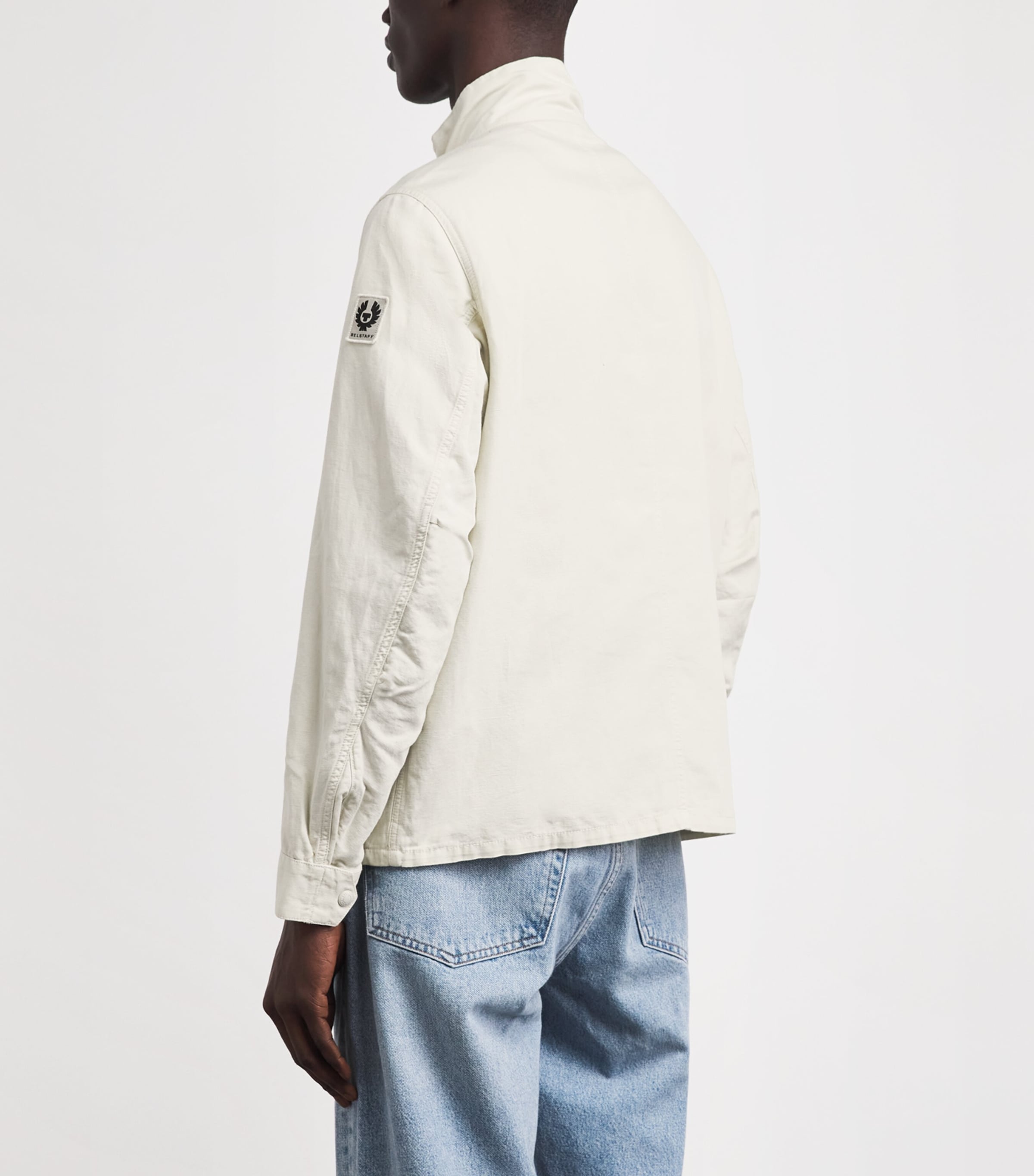 Belstaff Mens Cotton-Linen Hayfield Field Jacket Silver Birchsvrbc Image 5