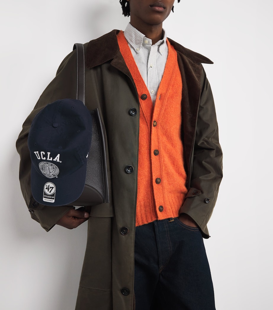 Oilcloth Belted Overcoat DARK GREEN Image 6