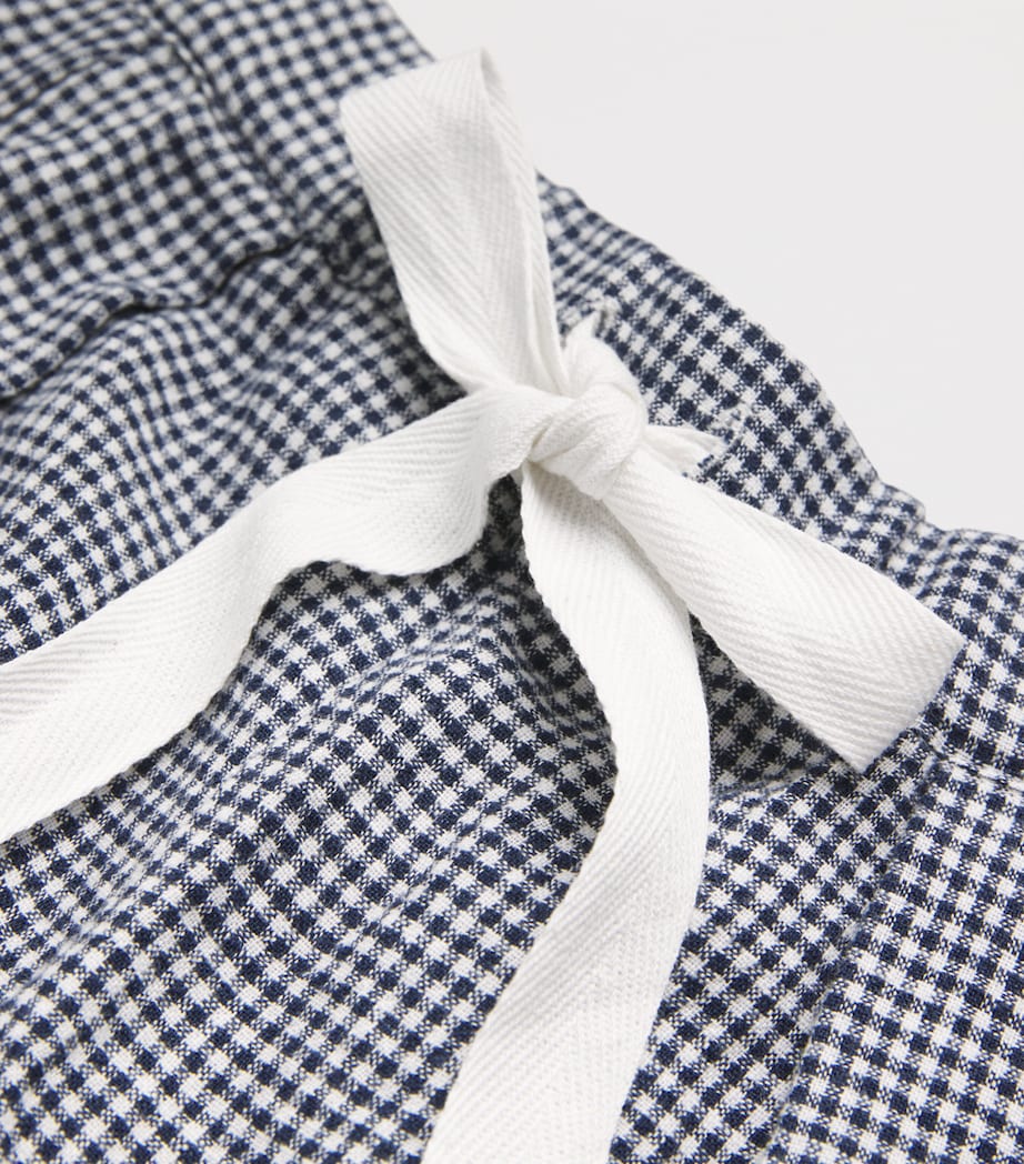 Linen-Blend Relaxed Pyjama Shorts GW/NA GINGHAM WHTE/N Image 5