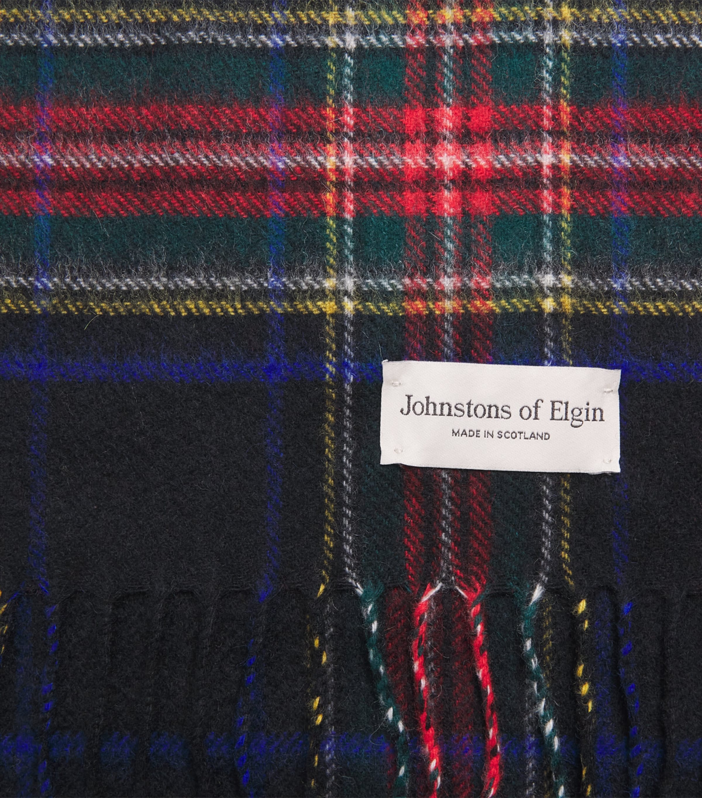 Johnstons Of Elgin Cashmere Tartan Scarf Black Stewart Image 4