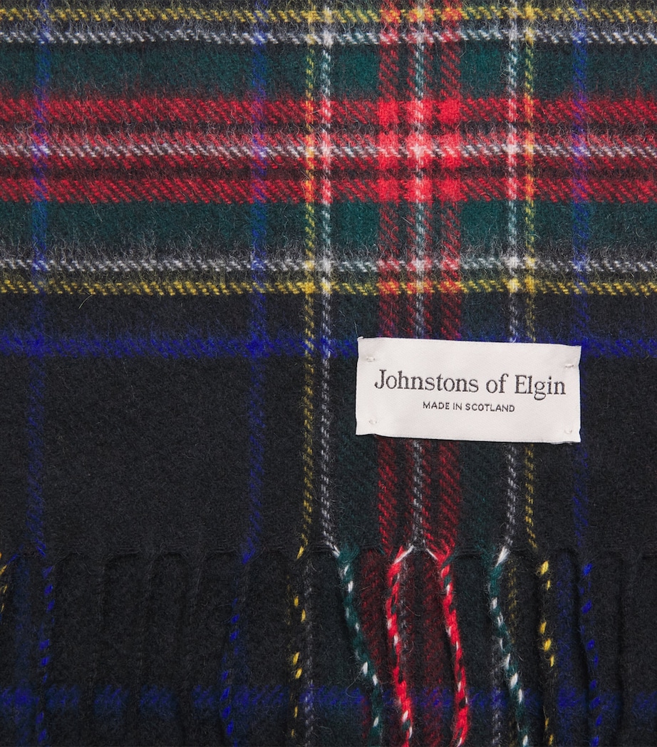 Johnstons Of Elgin Cashmere Tartan Scarf Black Stewart Image 4