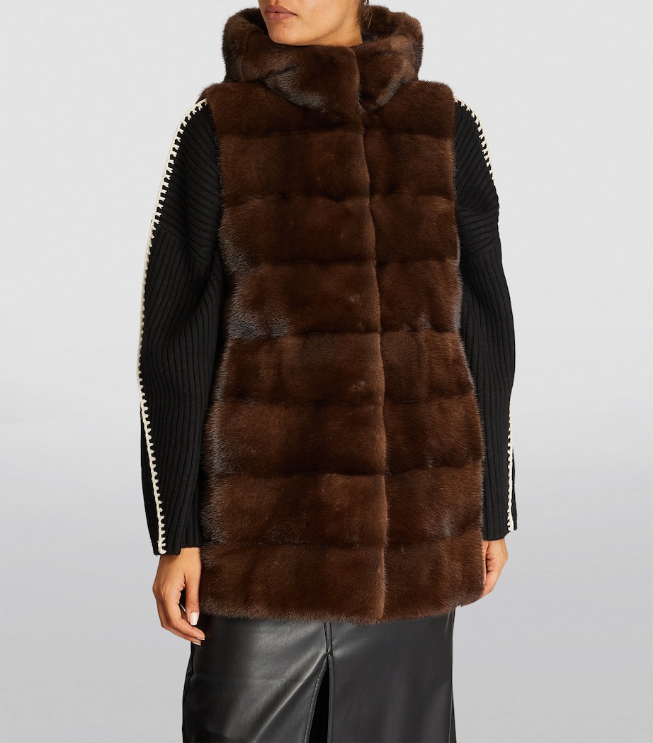 Mink Hooded Gilet LUNA Image 3