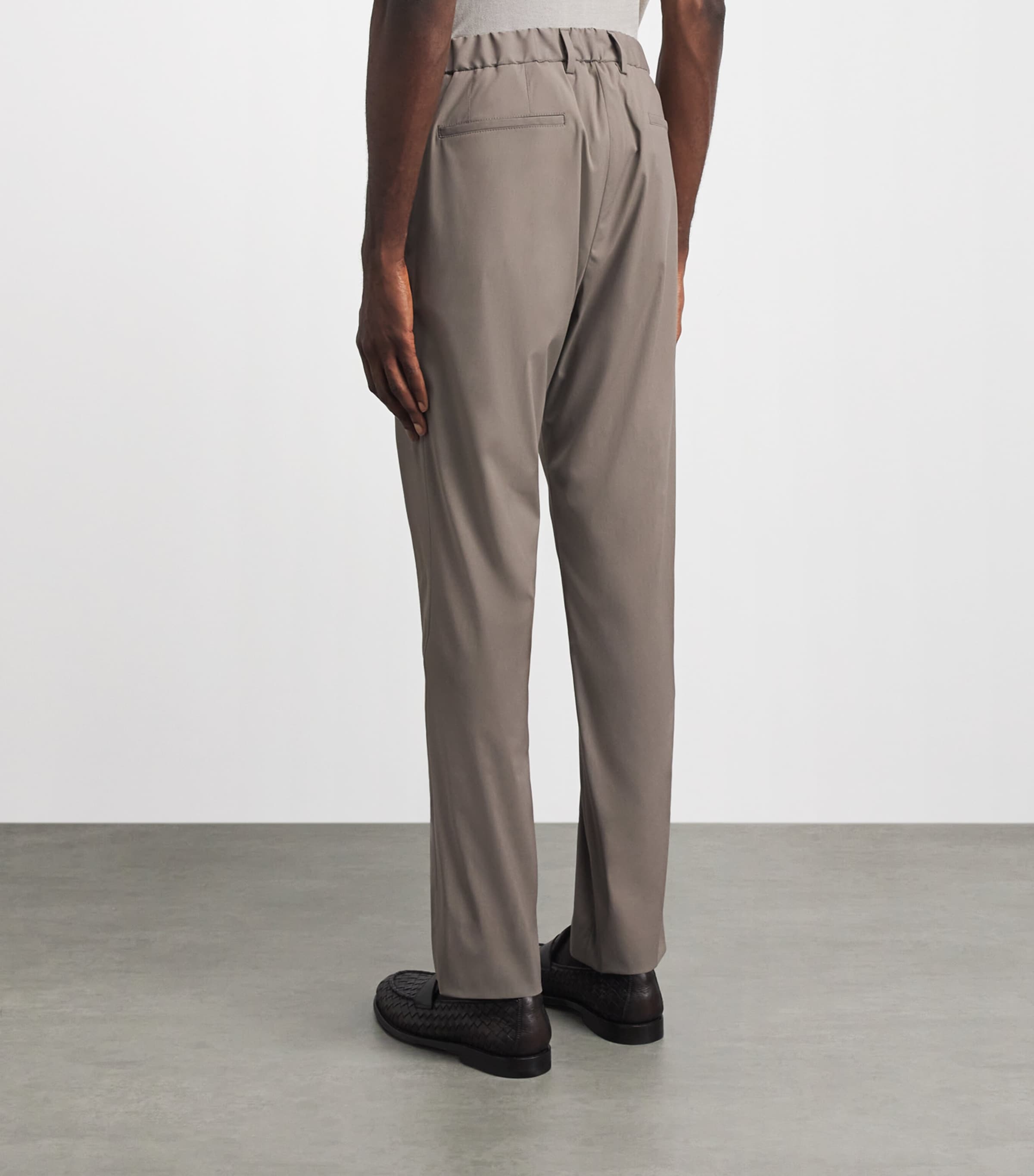 Corneliani Mens Techwool Straight Trousers Natural / Beige Image 5