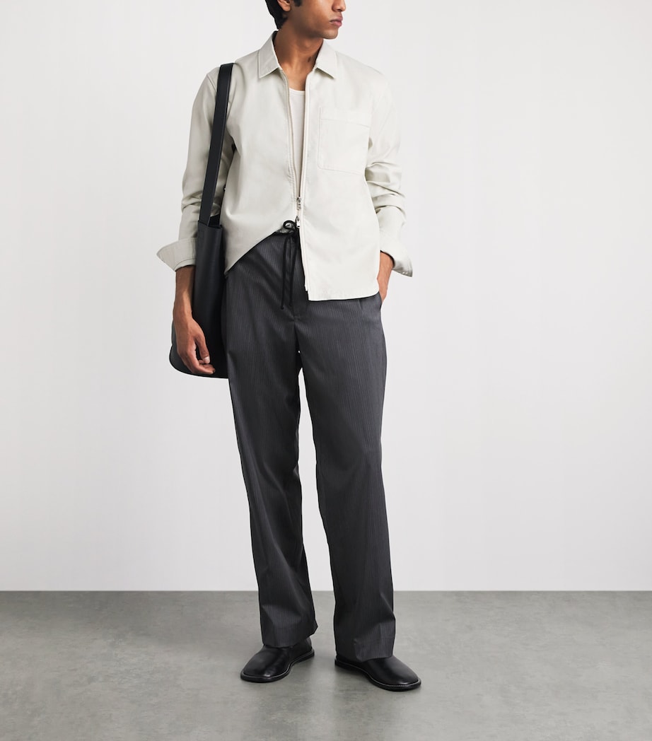 Officine Generale Mens Cotton-Blend Malo Overshirt Moon Image 2