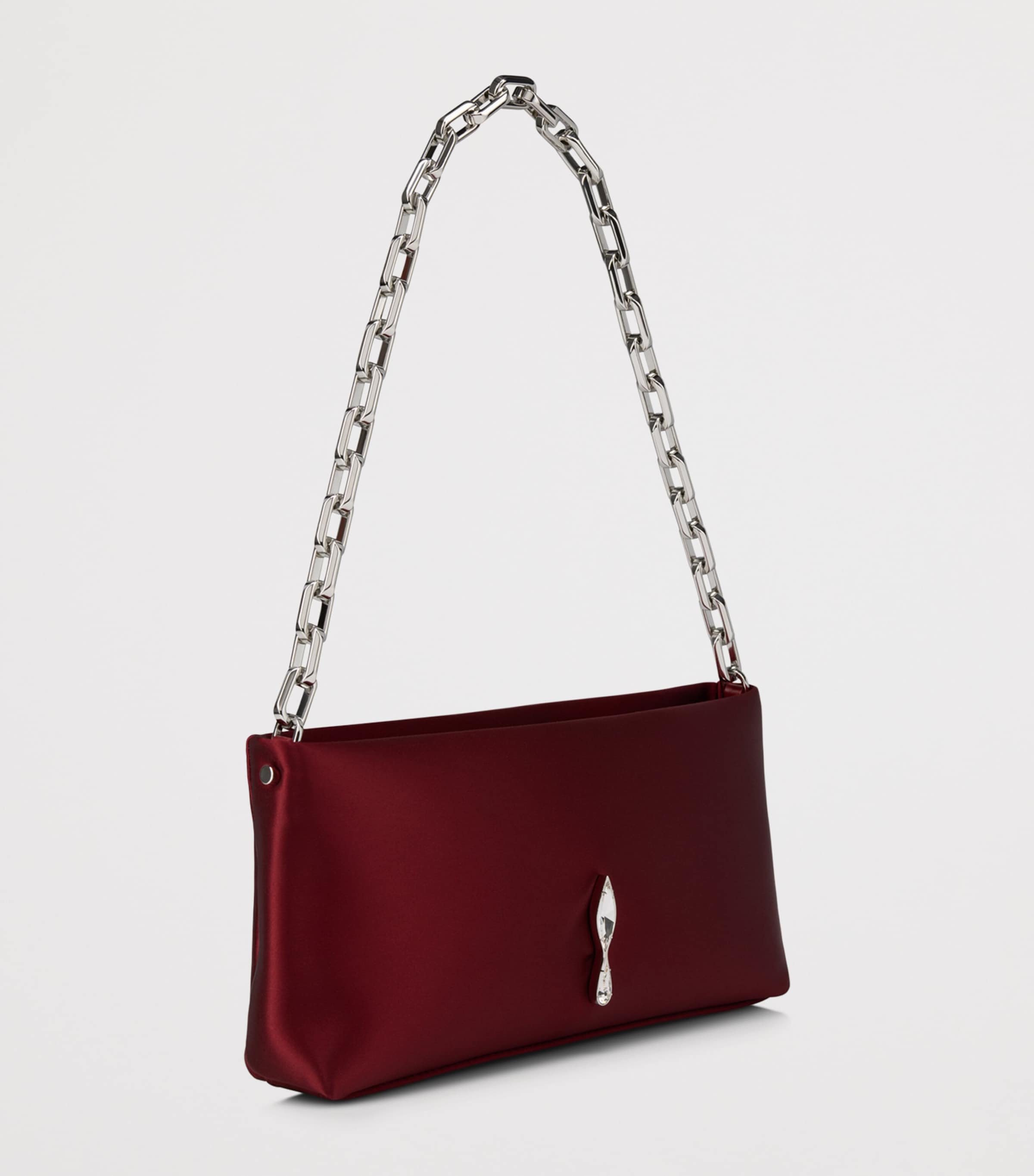 Christian Louboutin Maykimay Chain Pouch Neoprene Satin Clutch Bag Image 2
