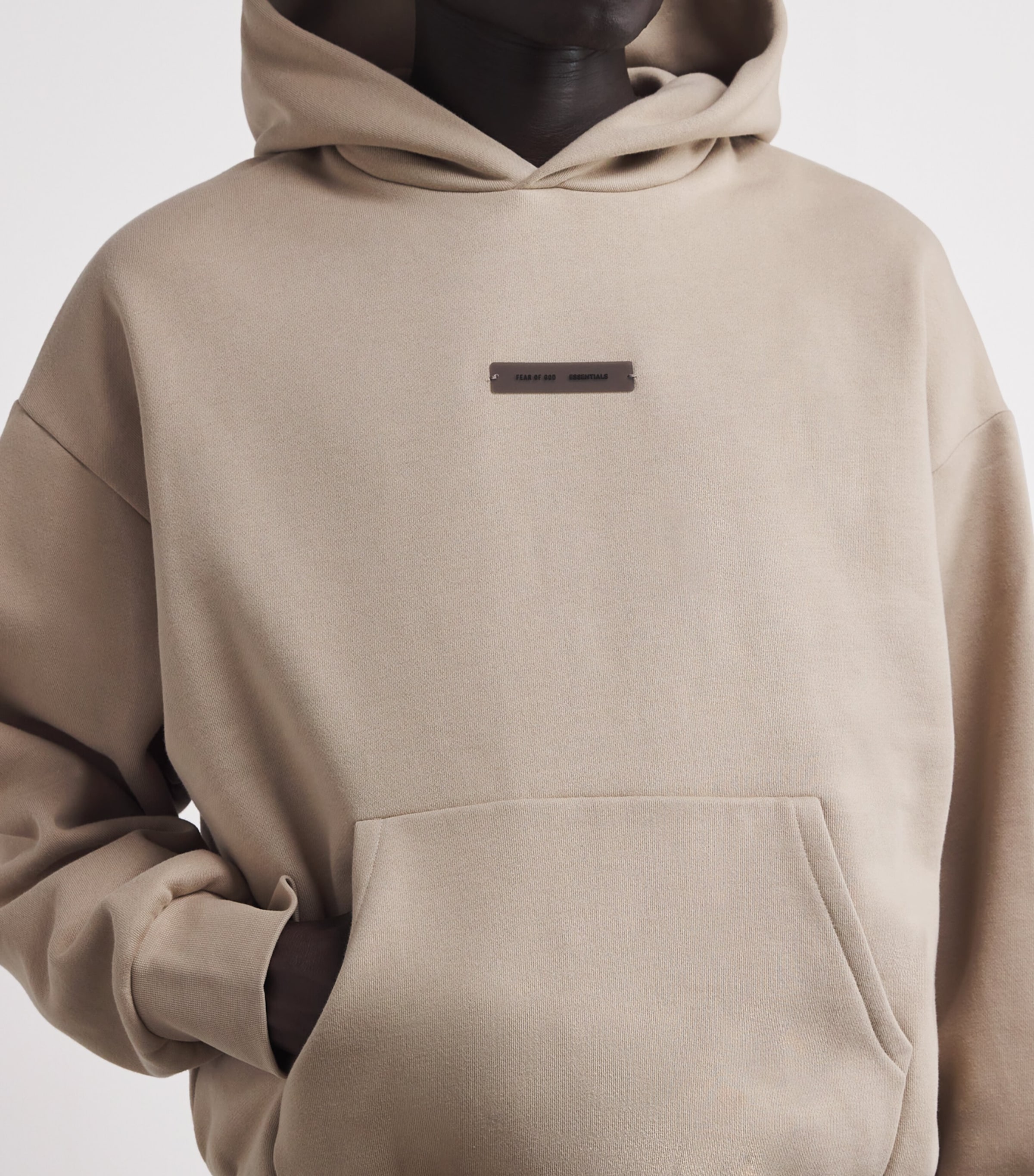 FEAR OF GOD ESSENTIALS Mens Cotton-Blend Logo Hoodie Timber Image 6