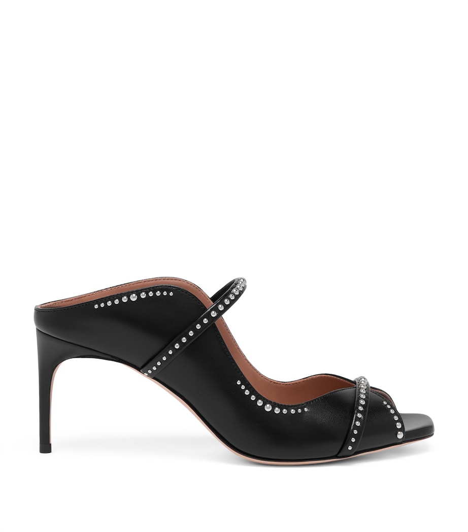 Leather Studded Noah Heeled Sandals 70 BLACK Image 1
