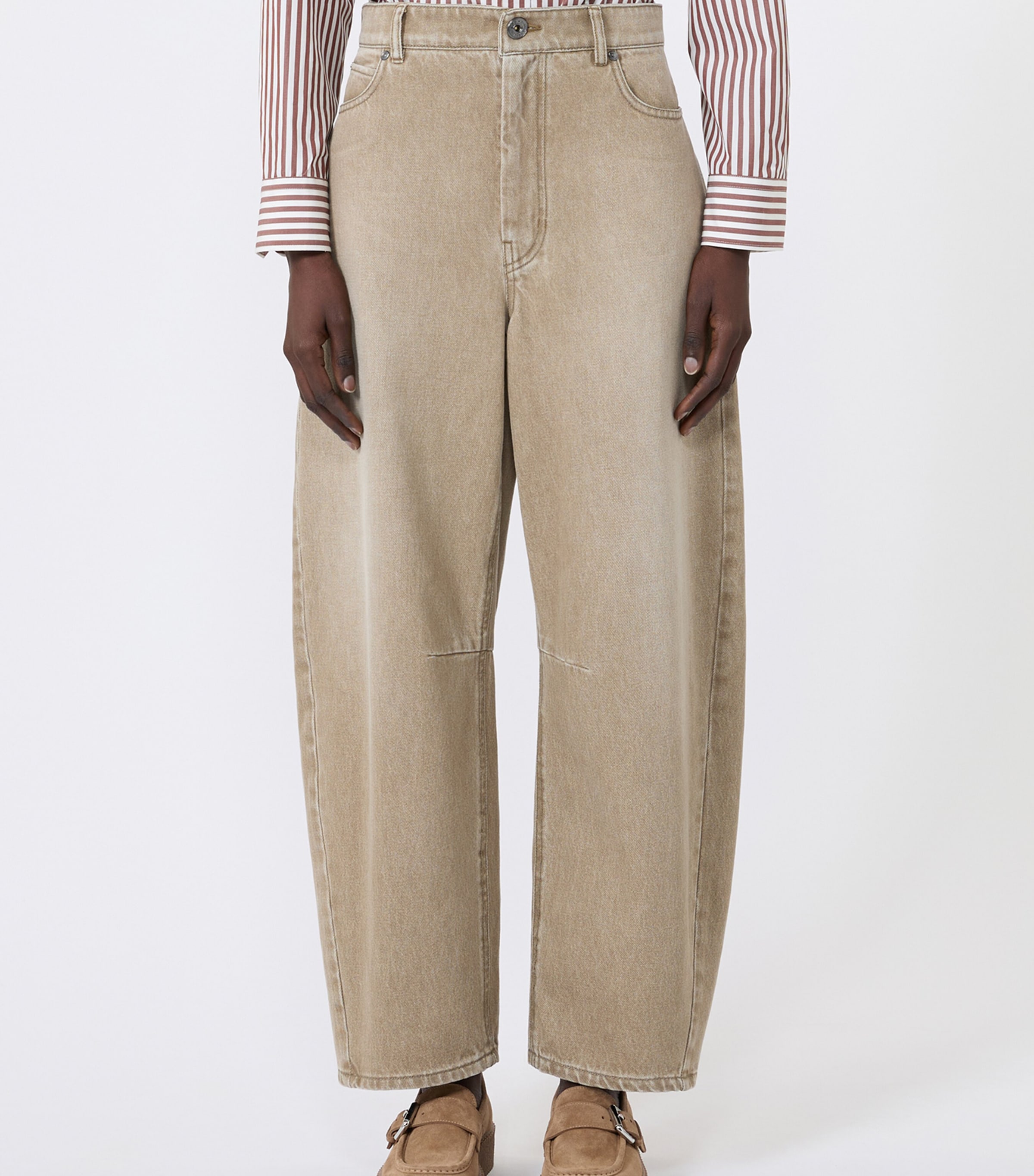 Weekend Max Mara Womens Barrel Jeans Beige Image 2