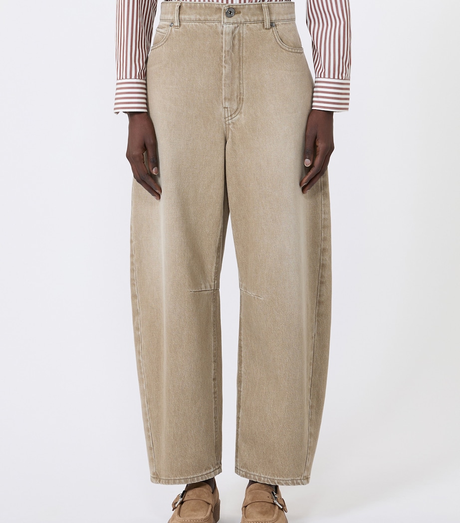 Weekend Max Mara Womens Barrel Jeans Beige Image 2