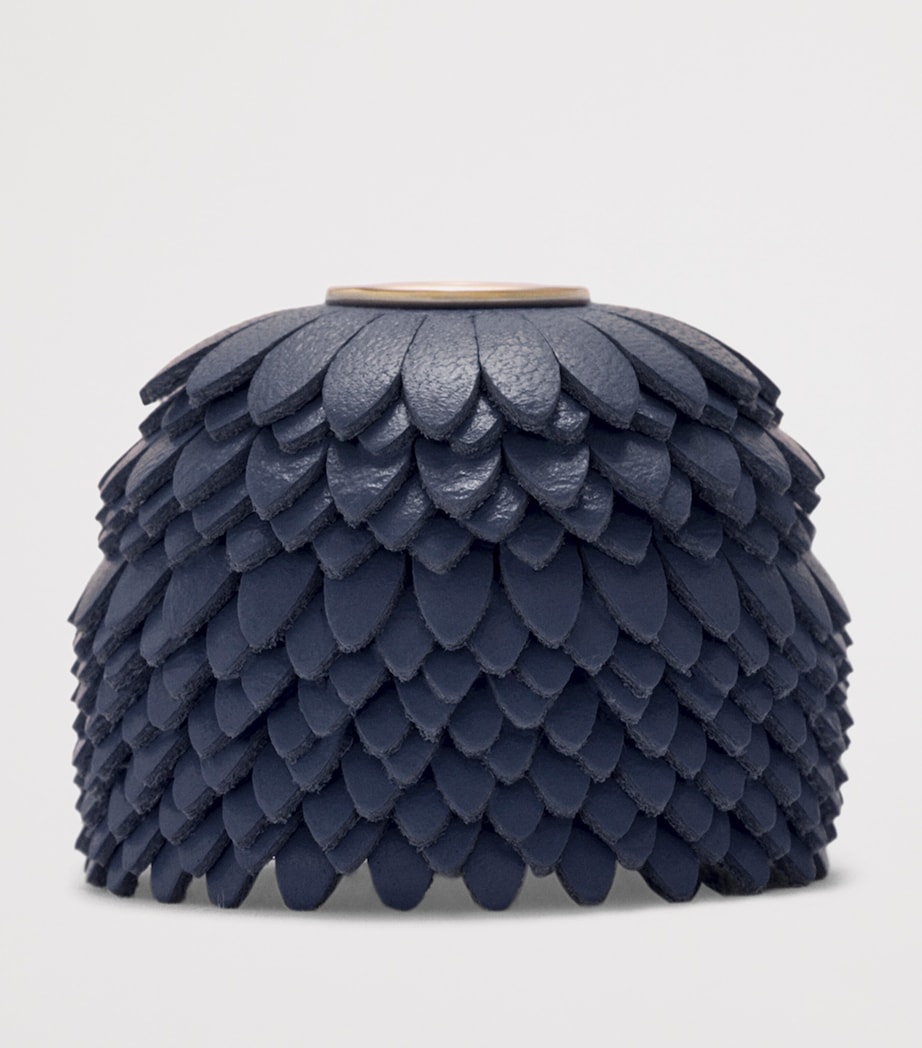 Leather Flower Personalisation Bag Charm NAVY BLUE Image 2