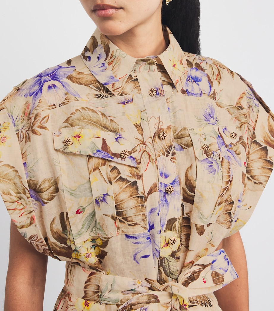 Linen Ascension Playsuit CMFL/CREAM MLTI FLRL Image 5