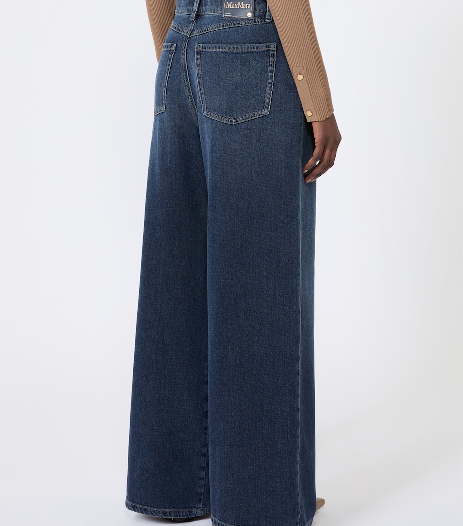 Max Mara Womens High-Rise Wide-Leg Jeans Midnightblue Image 4