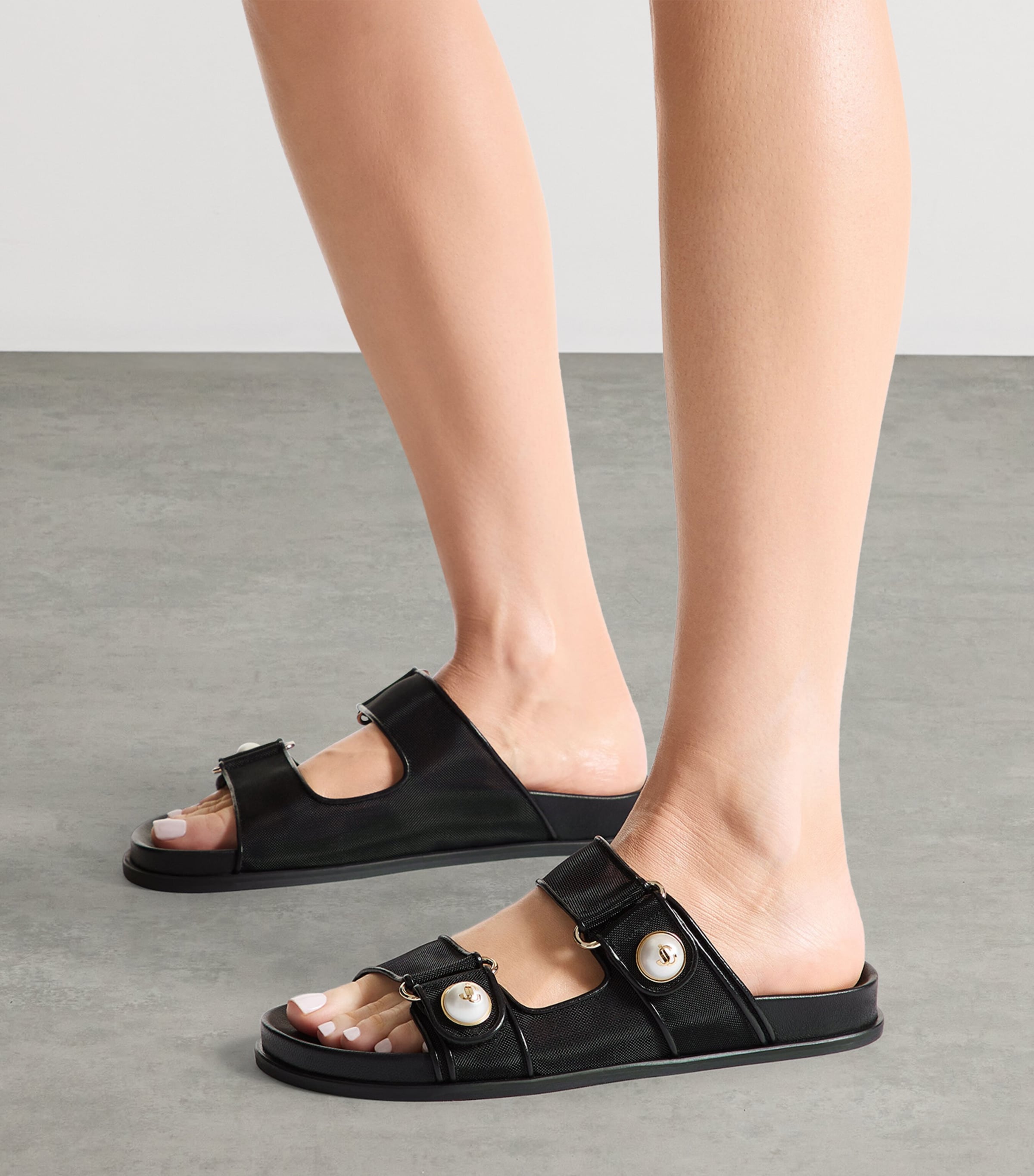 Jimmy Choo Fayence Mesh Sandals Black/black Image 2