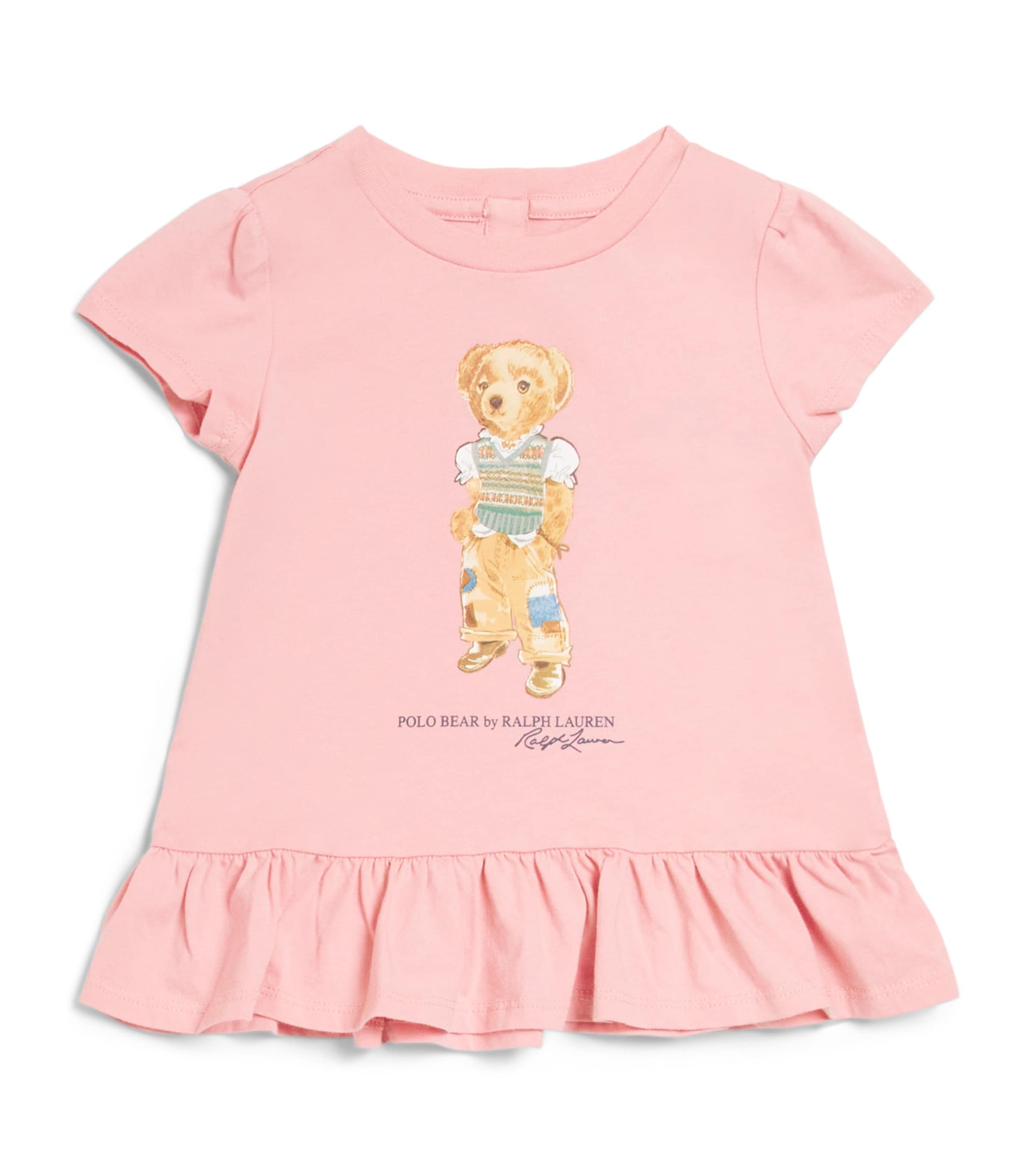 Ralph Lauren Kids Cotton Polo Bear T-Shirt (3-24 Months) Adirondack Rose Image 1