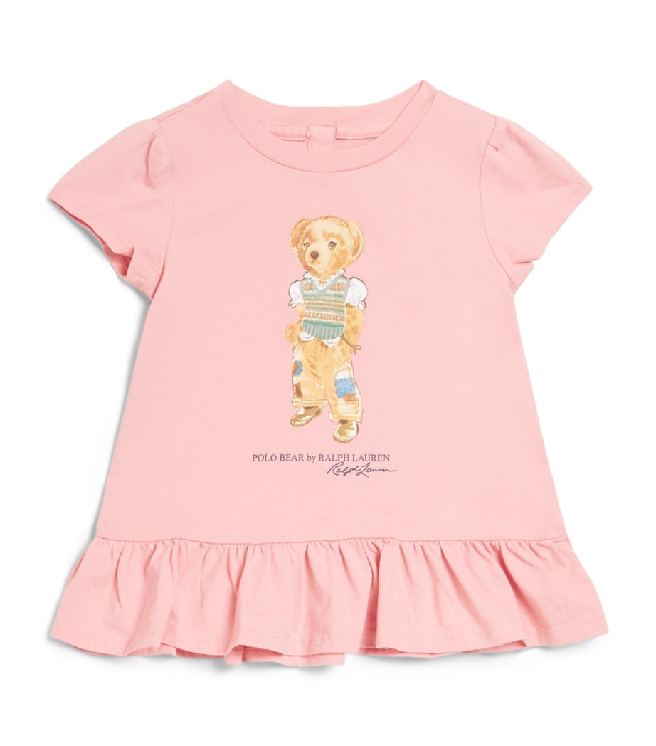 Ralph Lauren Kids Cotton Polo Bear T-Shirt (3-24 Months) Adirondack Rose Image 1