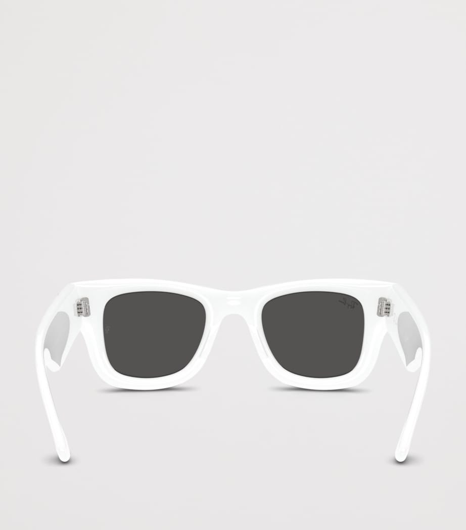 Ray-Ban Puffer Crystal Edition Wayfarer Sunglasses White Image 4