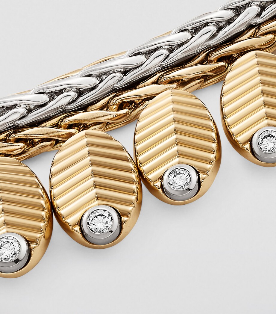 Yellow Gold, White Gold and Diamond Grain de Café Necklace YELLOW GOLD Image 5