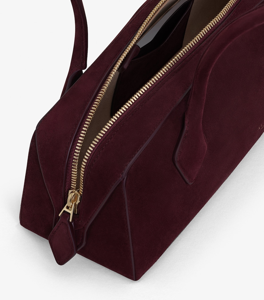 Medium Suede Le Teckel Shoulder Bag ROUGE GRENAT Image 4