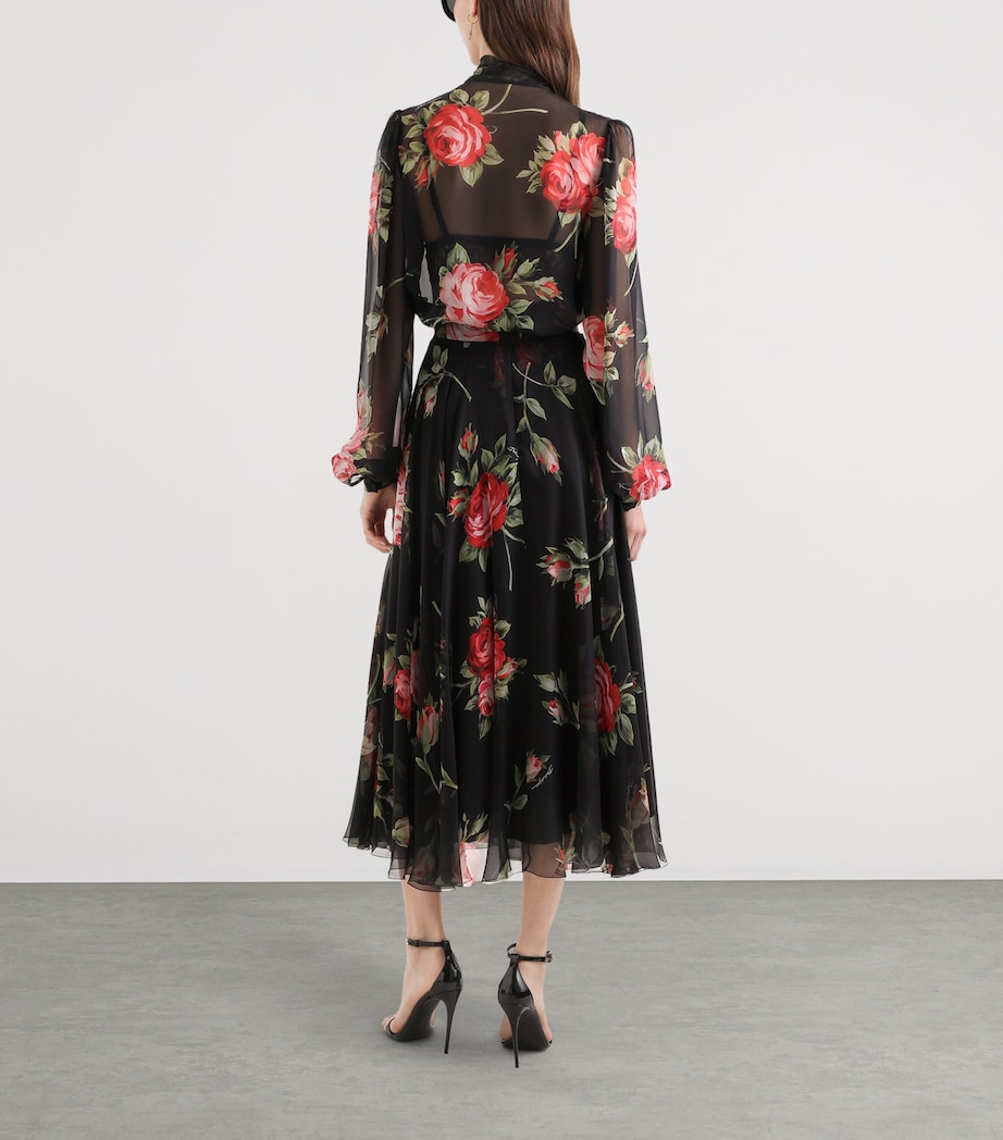 Silk Rose Print Blouse HN5ZN-BOUQ Image 4