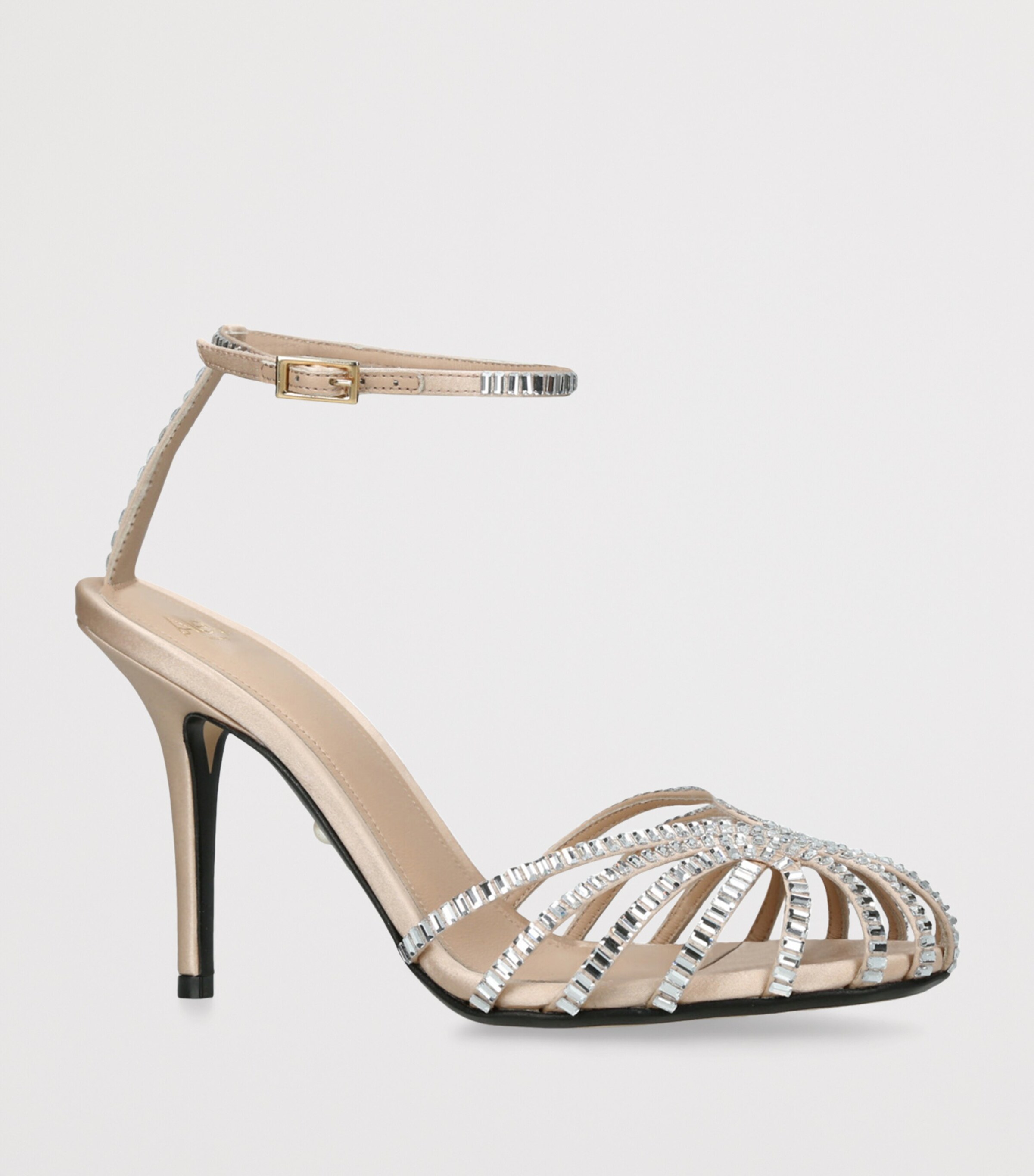 Alevì Satin Penelope Xtal Heeled Sandals 95 Silver Com Image 3