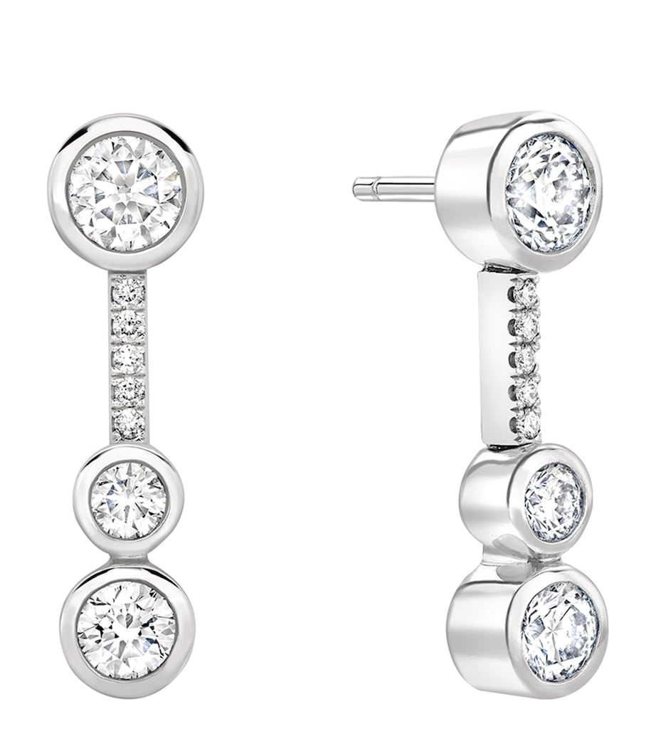 Platinum and Diamond Waterfall Small Drop Earrings PLATINUM Image 3