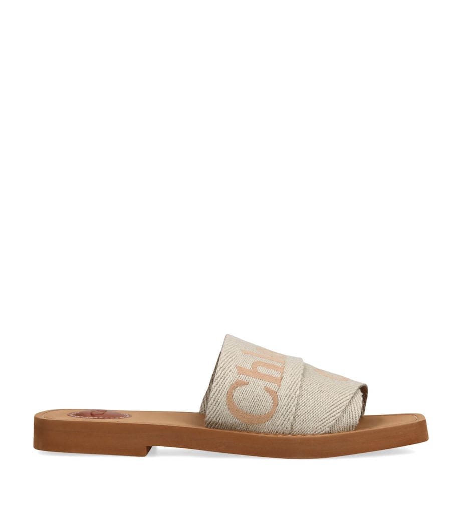 Chloé Logo Woody Slides Khaki Image 1
