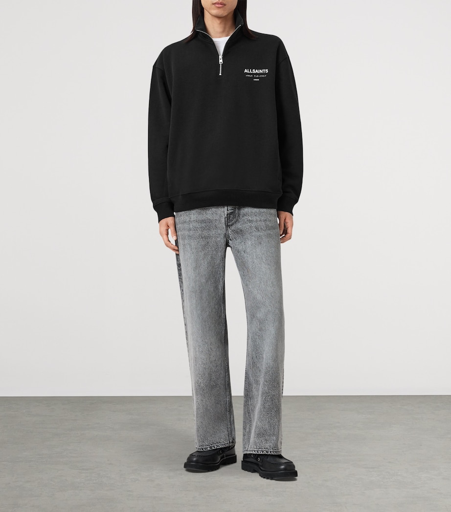 Cotton Underground Half-Zip Sweatshirt JET BLACK Image 2