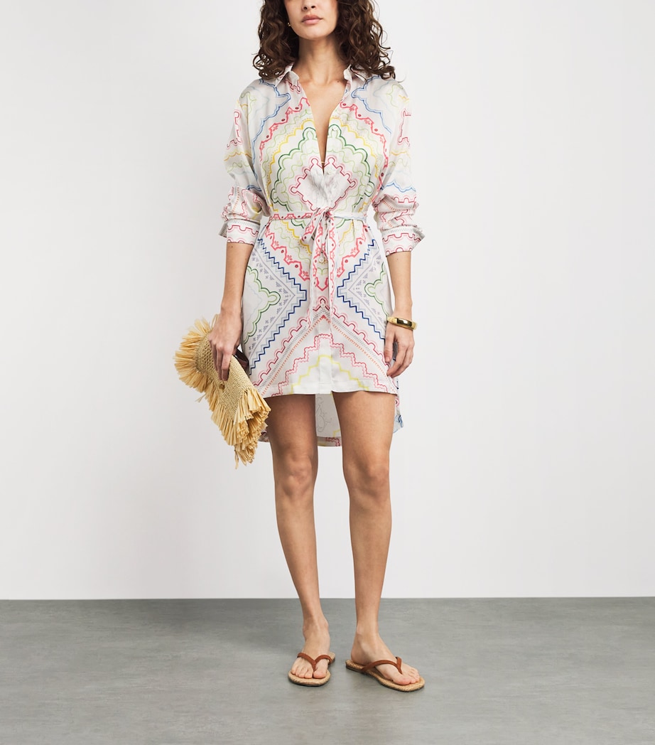 Mary Katrantzou Womens Printed Verona Mini Shirt Dress Blanchetto Image 2