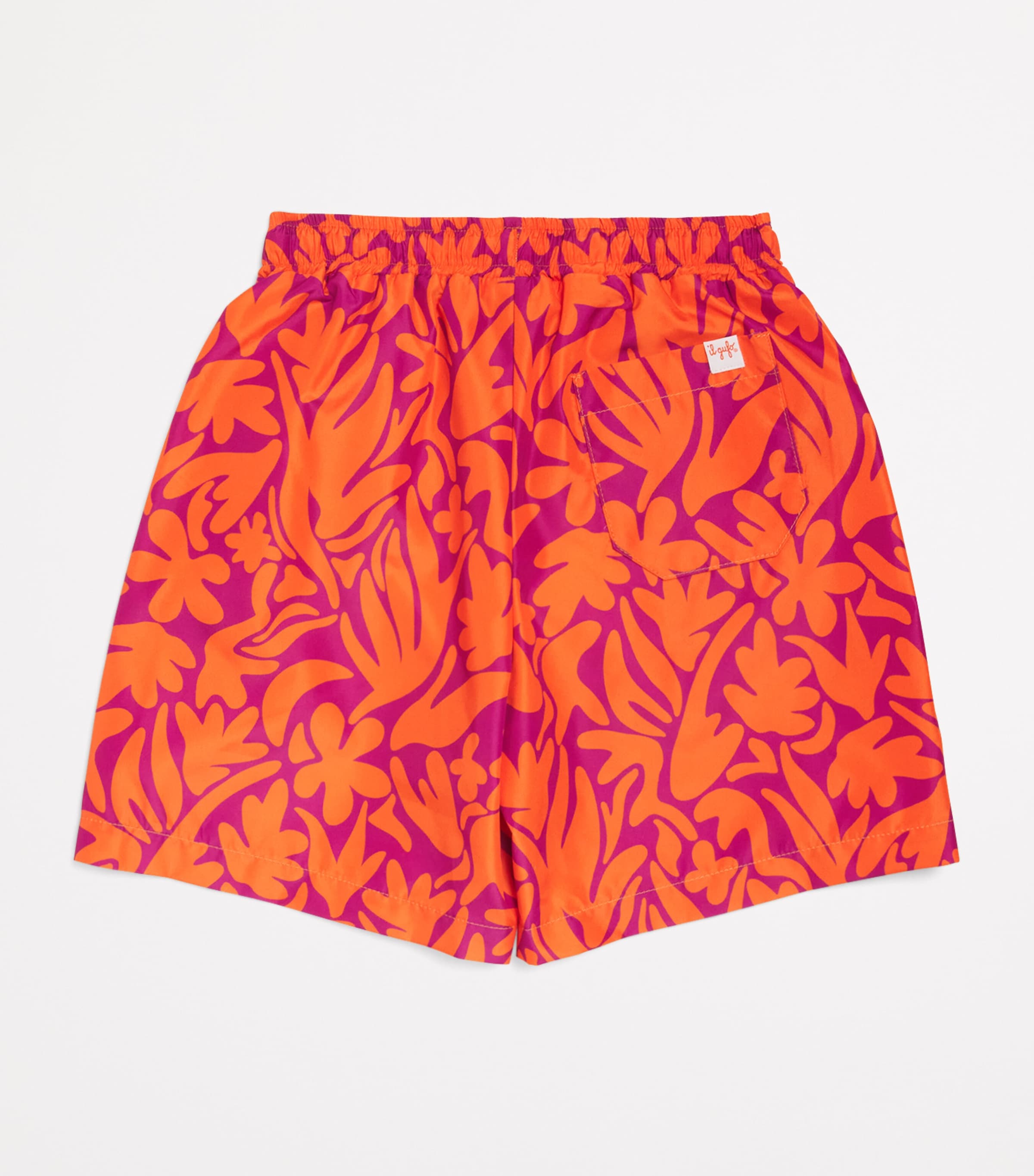 Il Gufo Nature Print Swim Shorts (3-12 Years) Coral Image 2