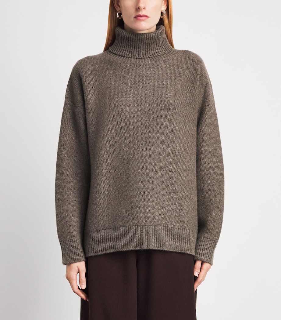 Johnstons Of Elgin Womens Cashmere Maggie Rollneck Sweater Heathcot Image 4