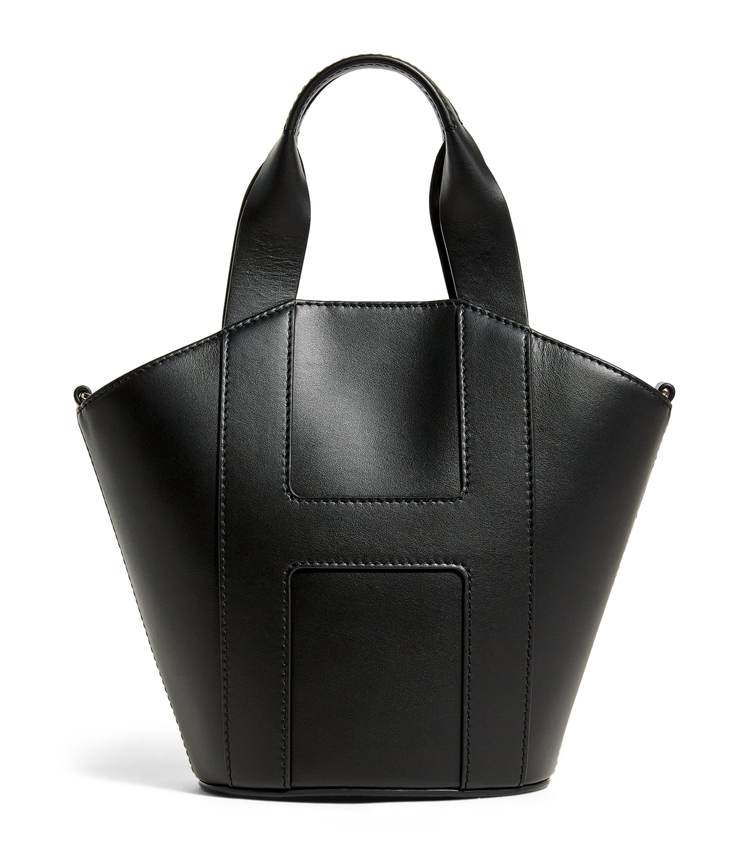 Harrods Leather Grab Tote Bag In Black