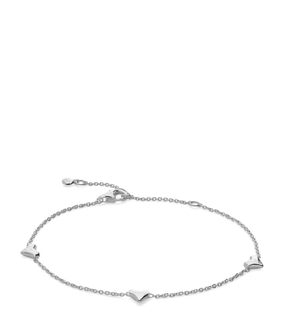 Monica Vinader Sterling Silver Heart Station Chain Bracelet Sterling Silver Image 1