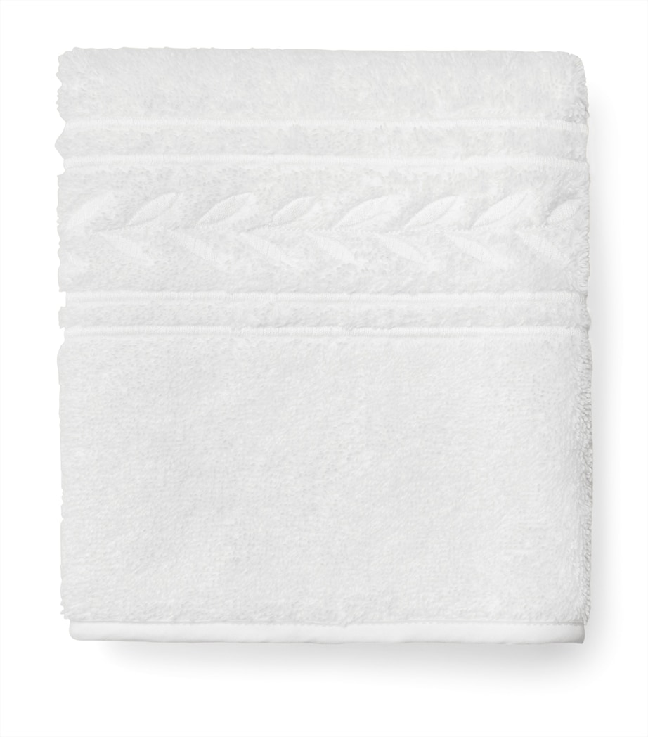 Cotton Impero Wash Cloth (13cm x 13cm) WHITE/WHITE Image 1