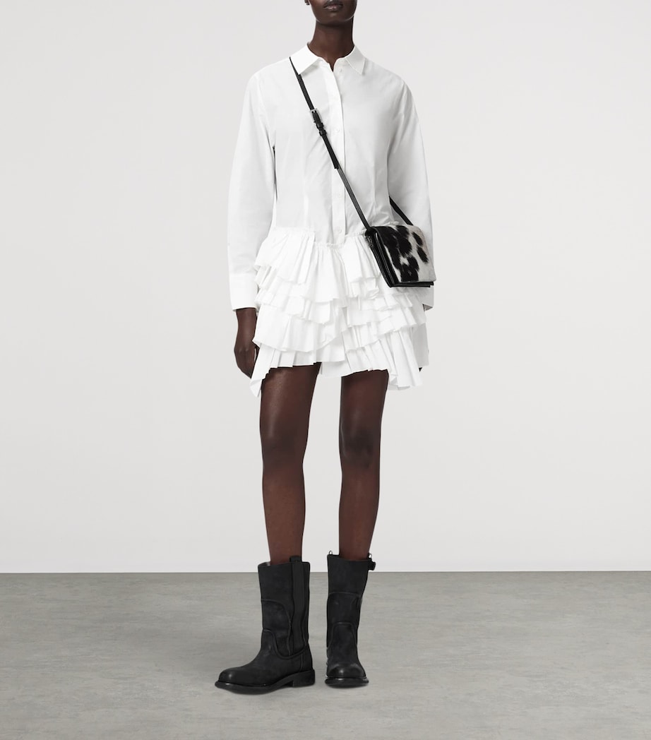 AllSaints Womens Organic Cotton Kristi Shirt Dress Optic White Image 5