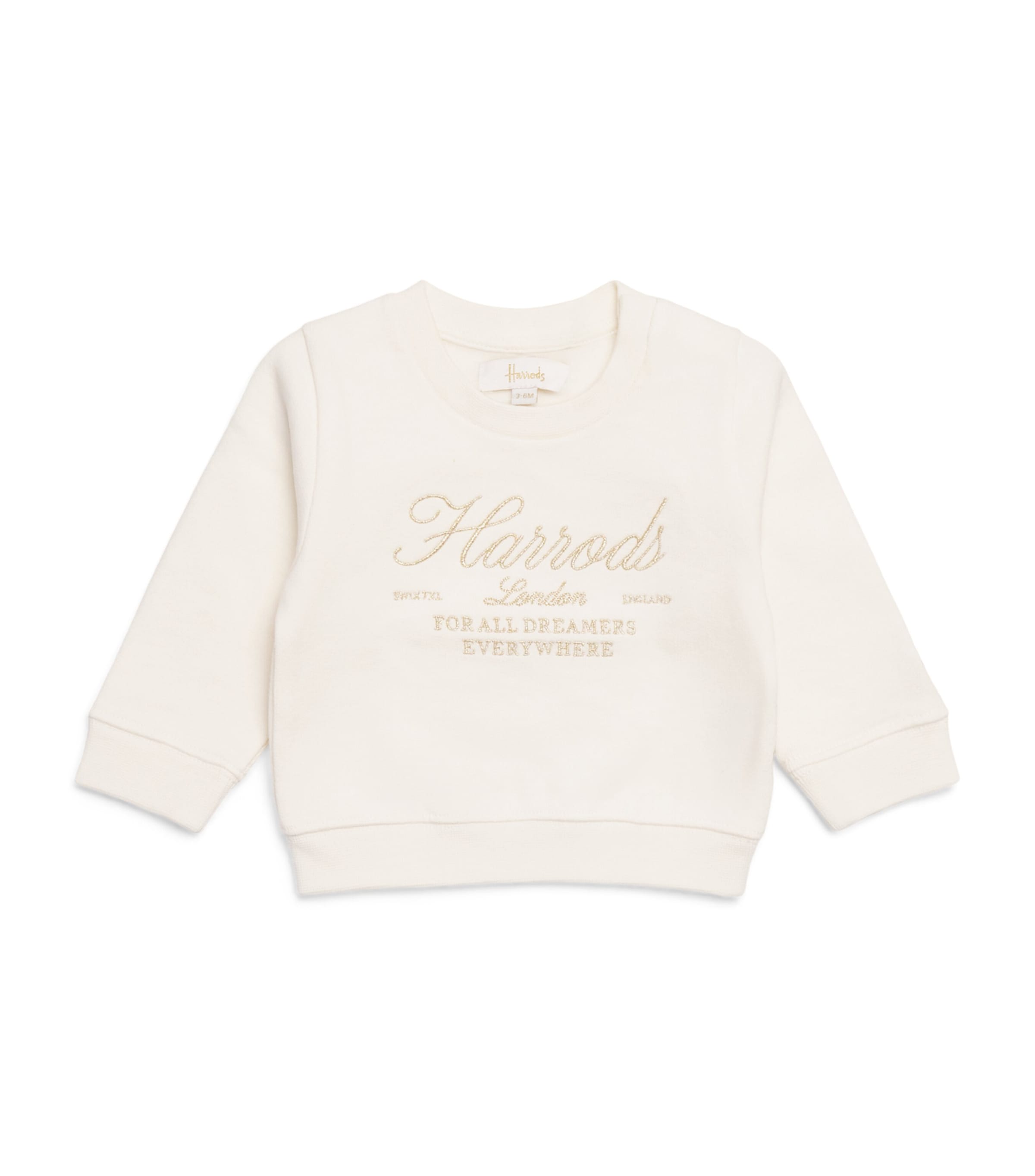 Harrods Cotton Logo Sweatshirt (0-18 Months) Ivory Image 1