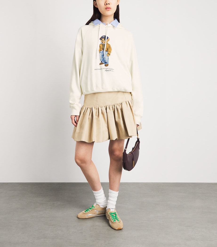 Polo Ralph Lauren Womens Cotton-Blend Polo Bear Hoodie Warm White Image 2