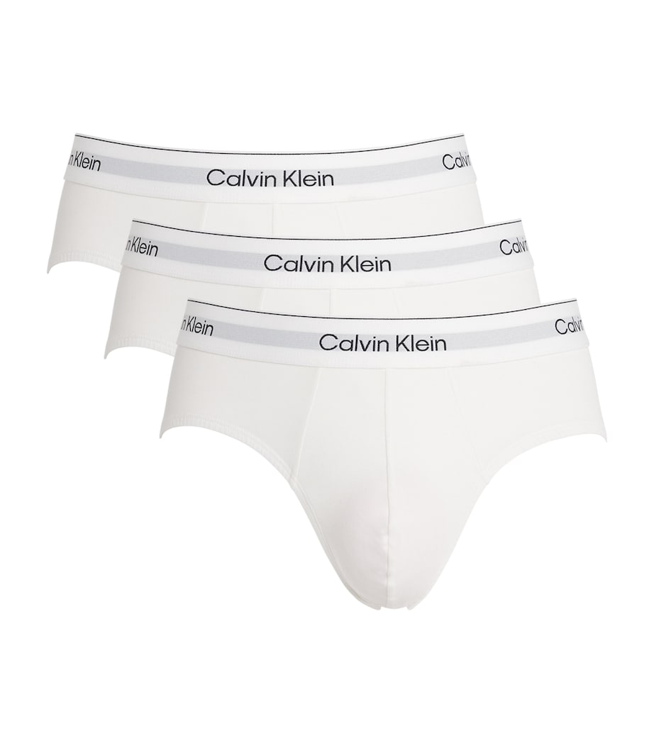 Cotton Stretch Icon Hip Briefs (Pack of 3) 100-WHITE Image 1